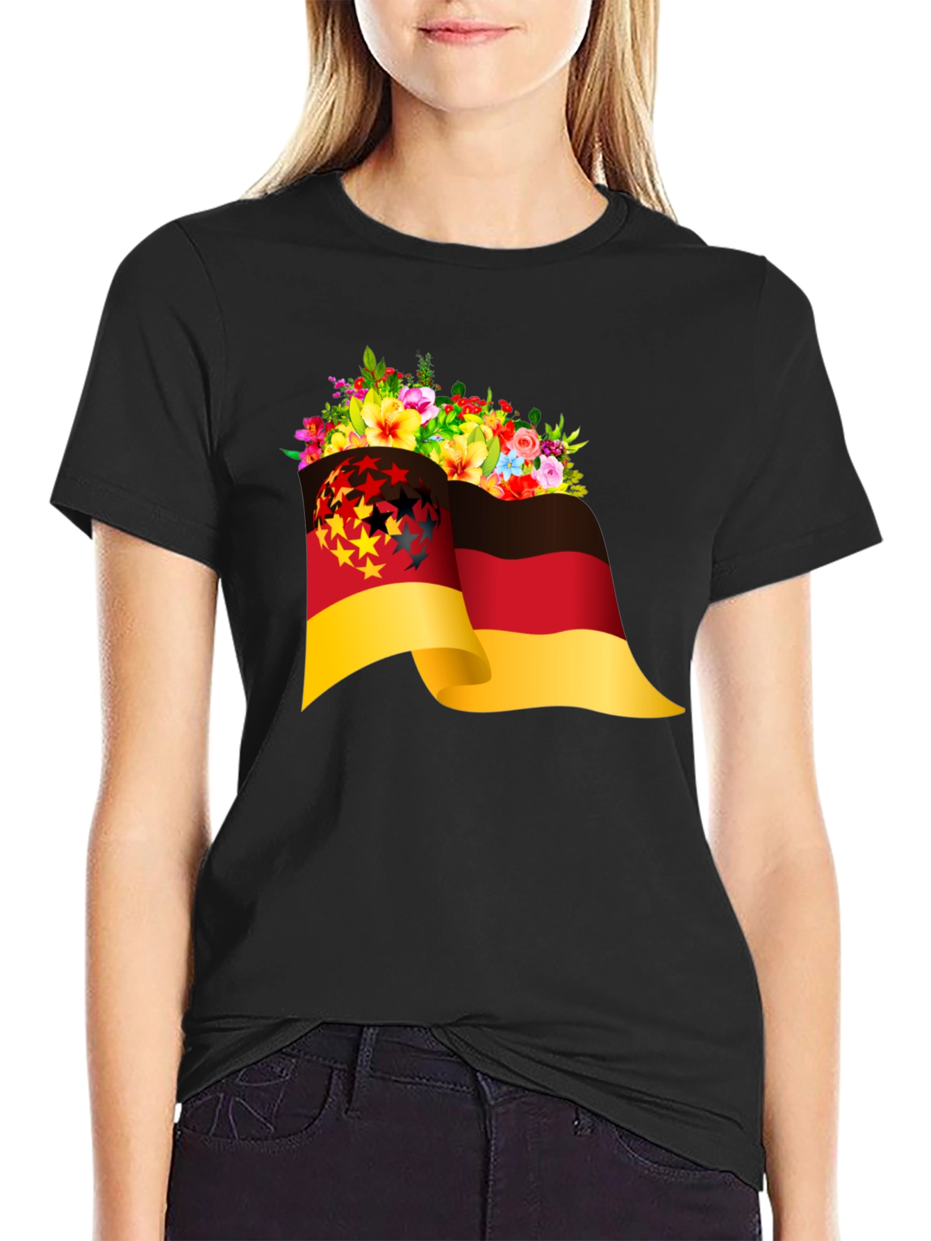 German Flag Floral T-Shirt