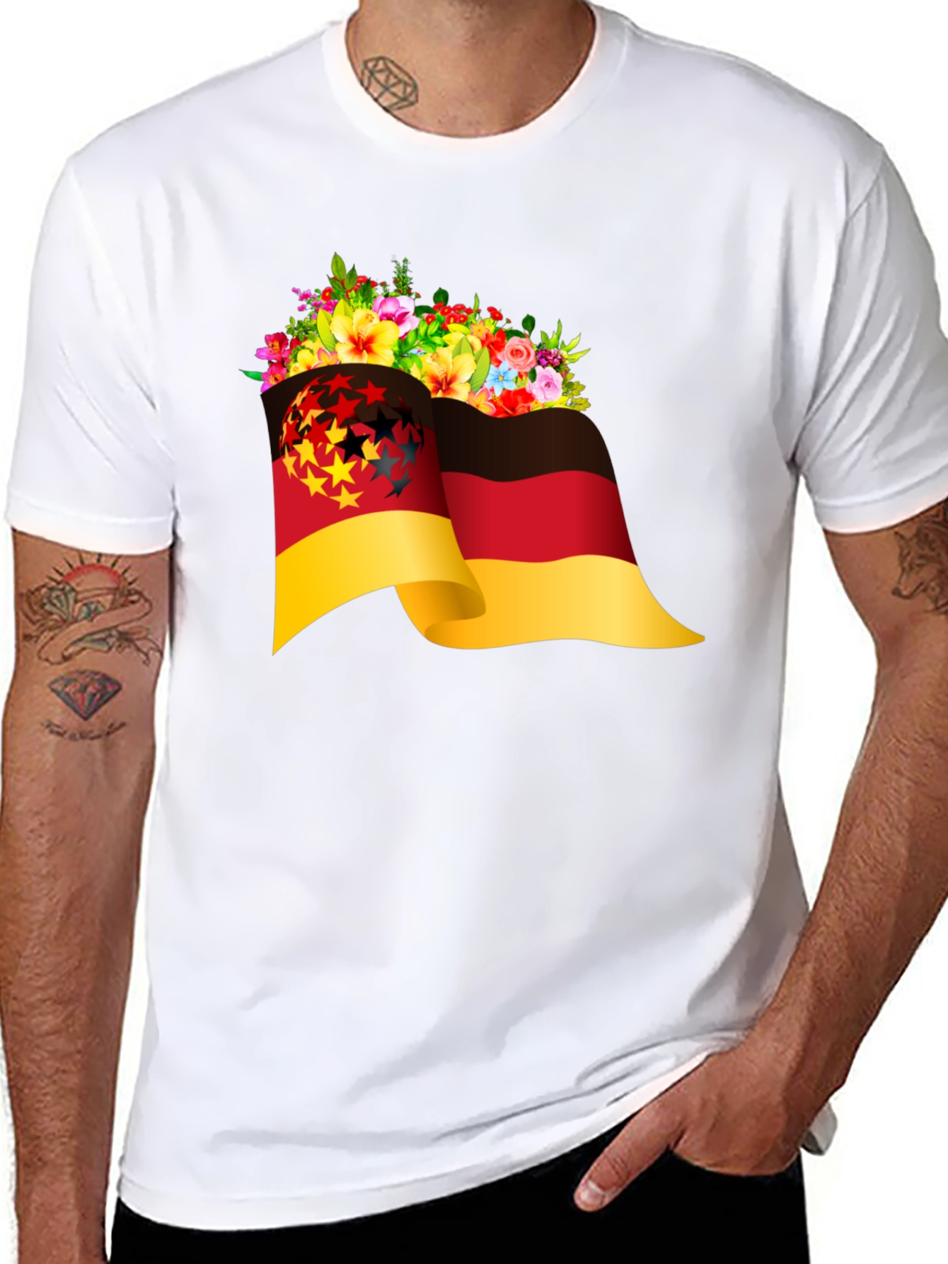 German Flag Floral T-Shirt