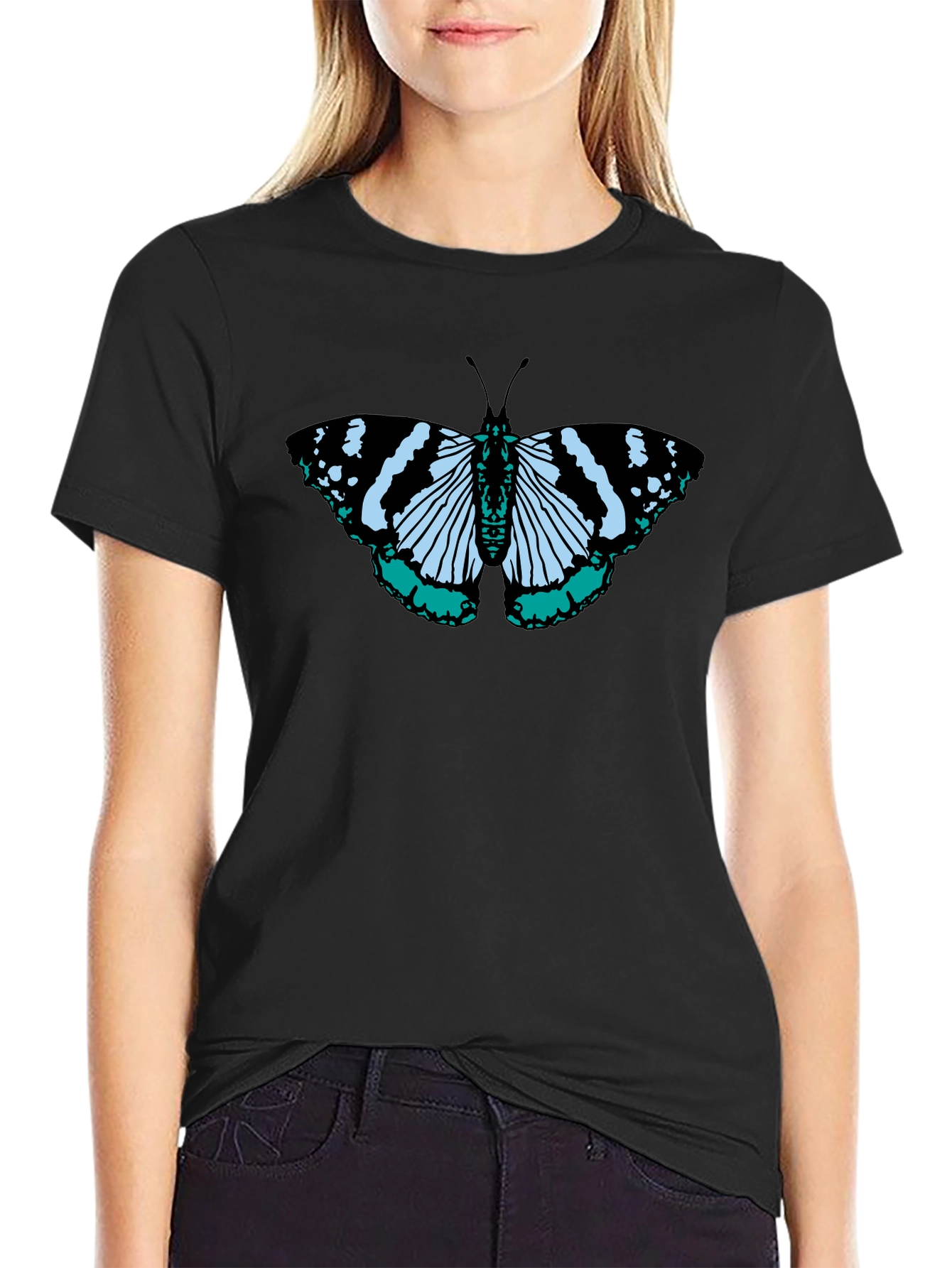 Butterfly Graphic Black T-Shirt