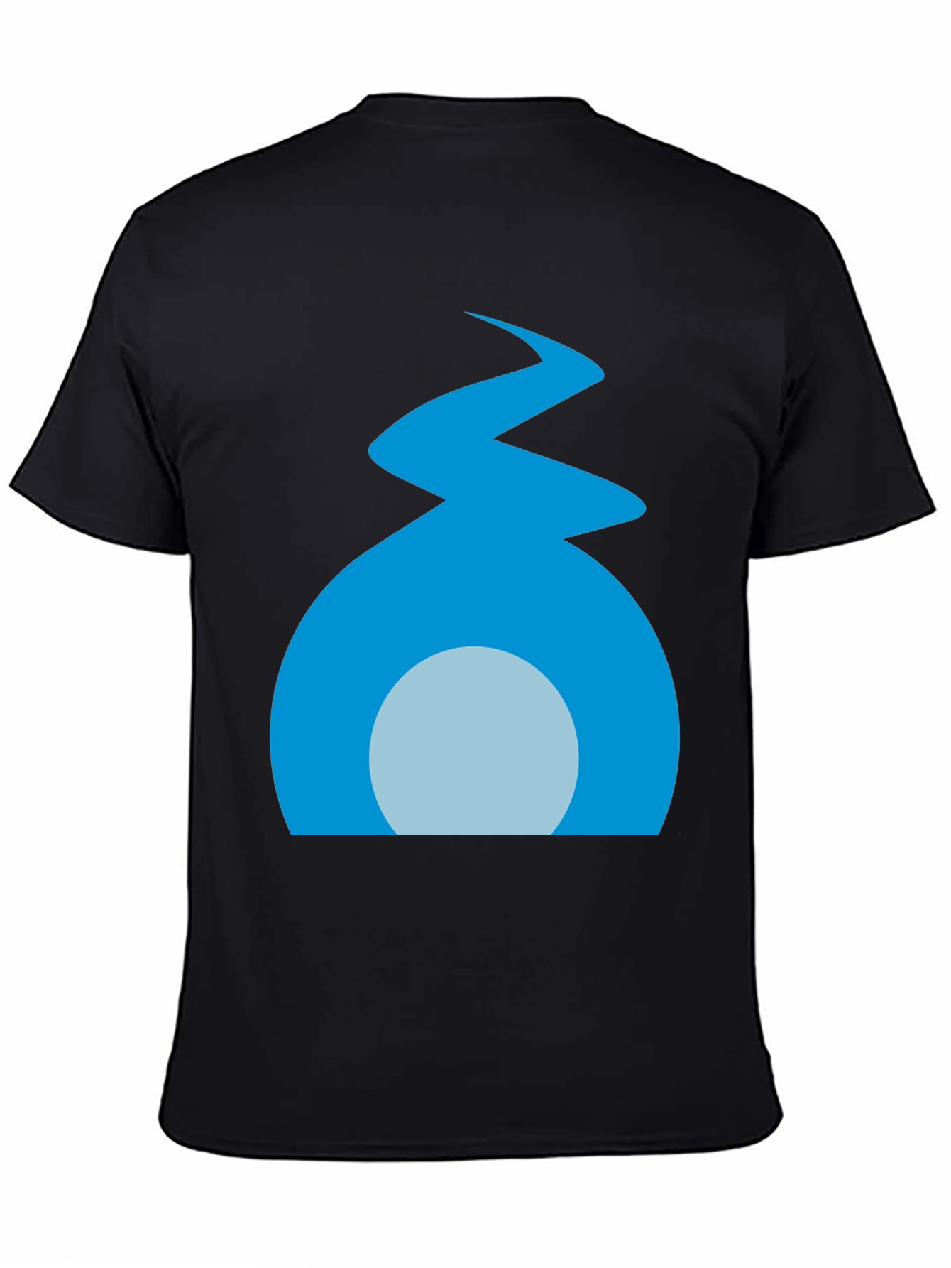 Stylized Flame Graphic Black T-Shirt