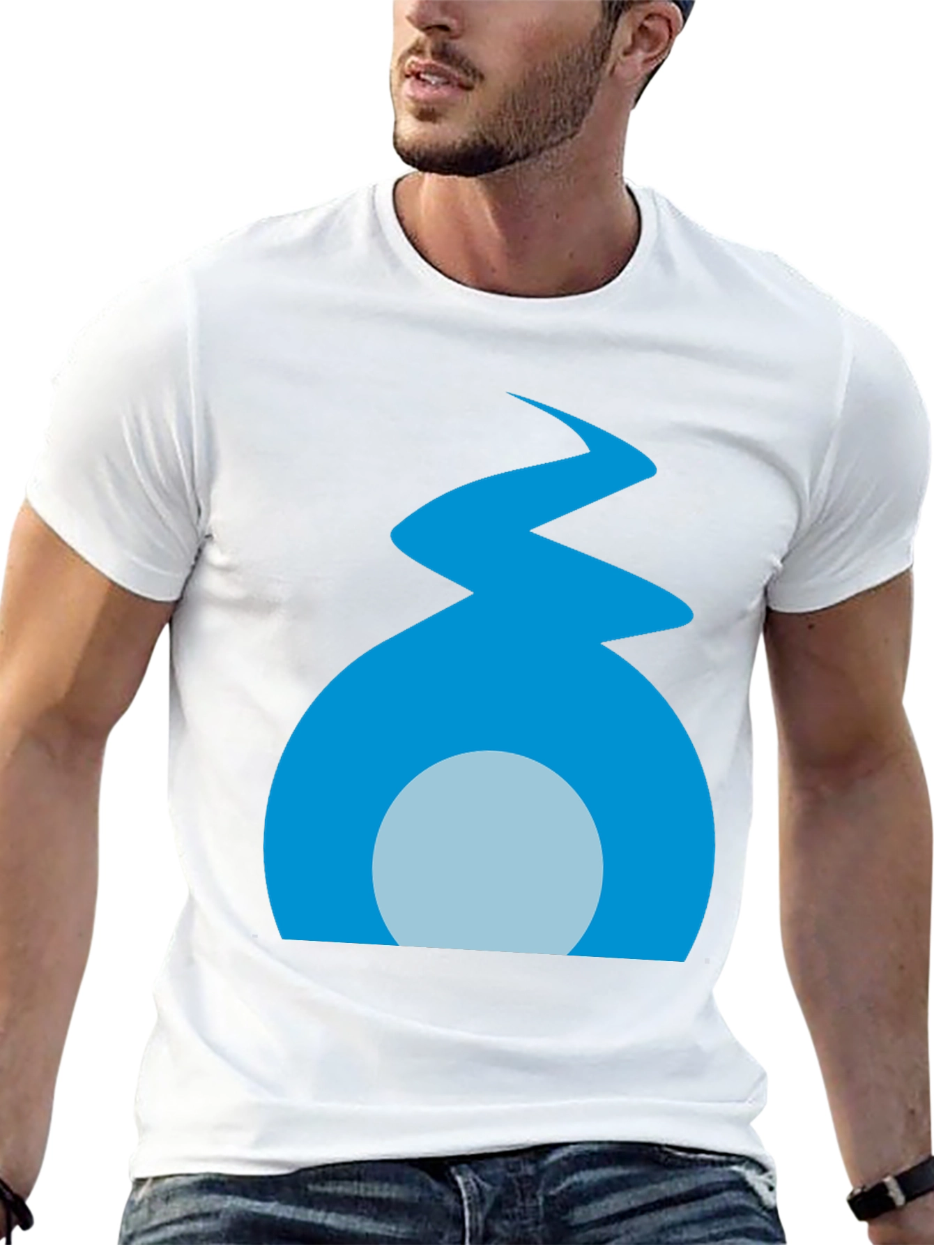 Stylized Flame Graphic Black T-Shirt