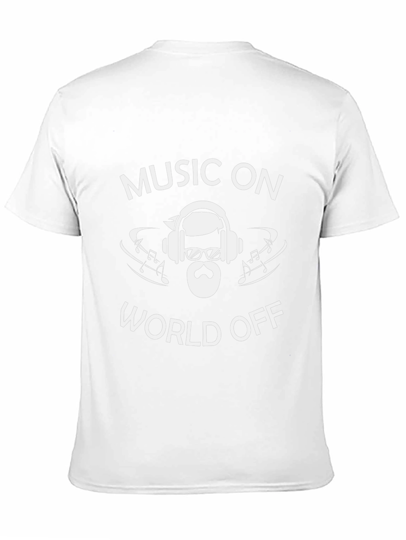 Music On World Off Black Graphic Tee