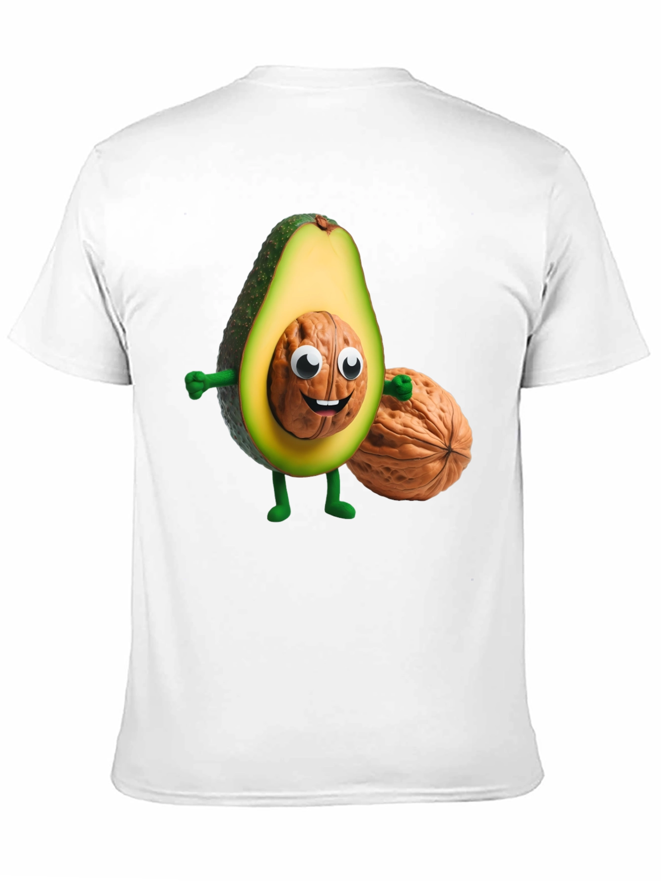 Avocado Nut Character Black T-Shirt