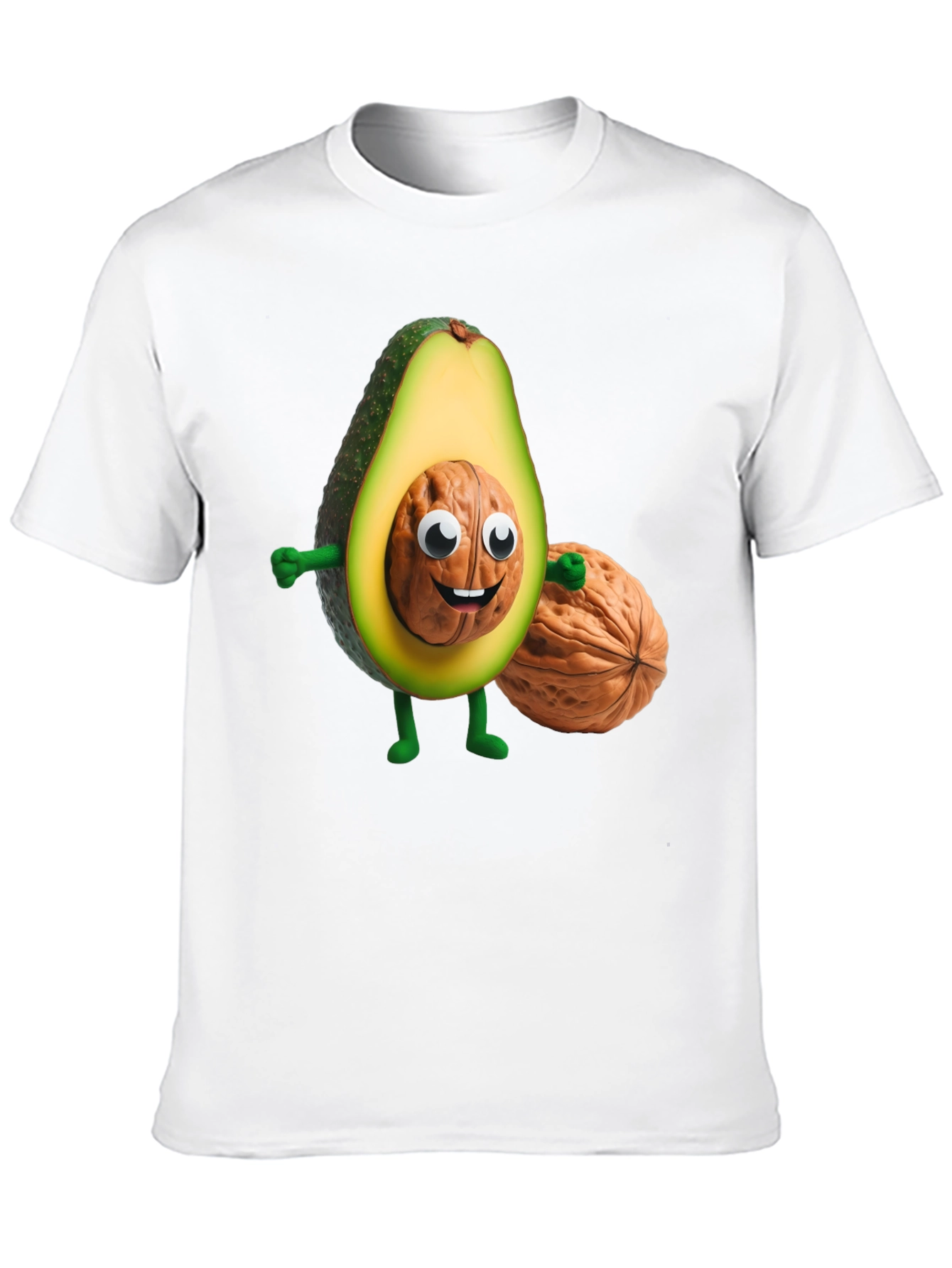 Avocado Nut Character Black T-Shirt