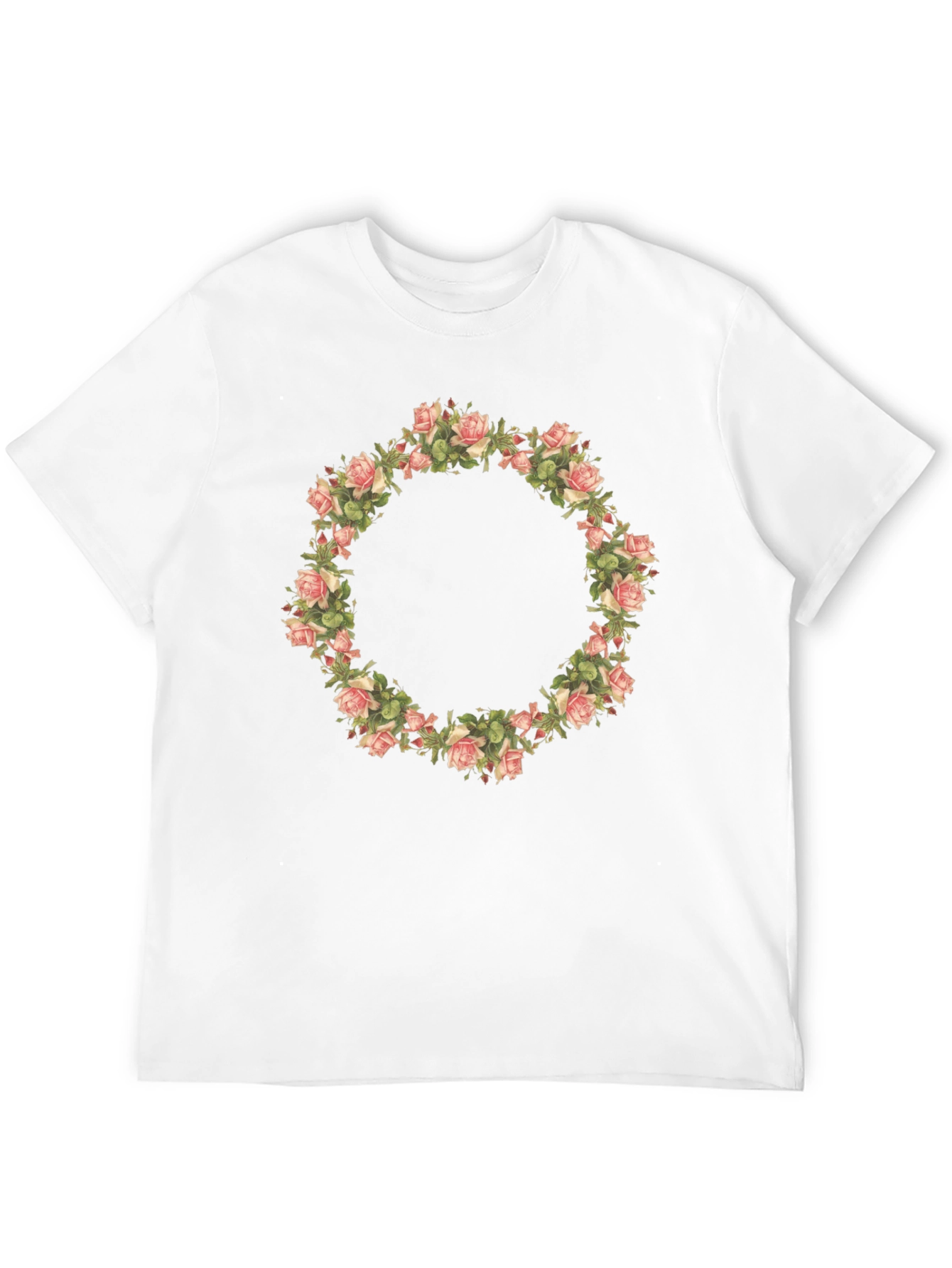 Floral Wreath Graphic Tee - Black