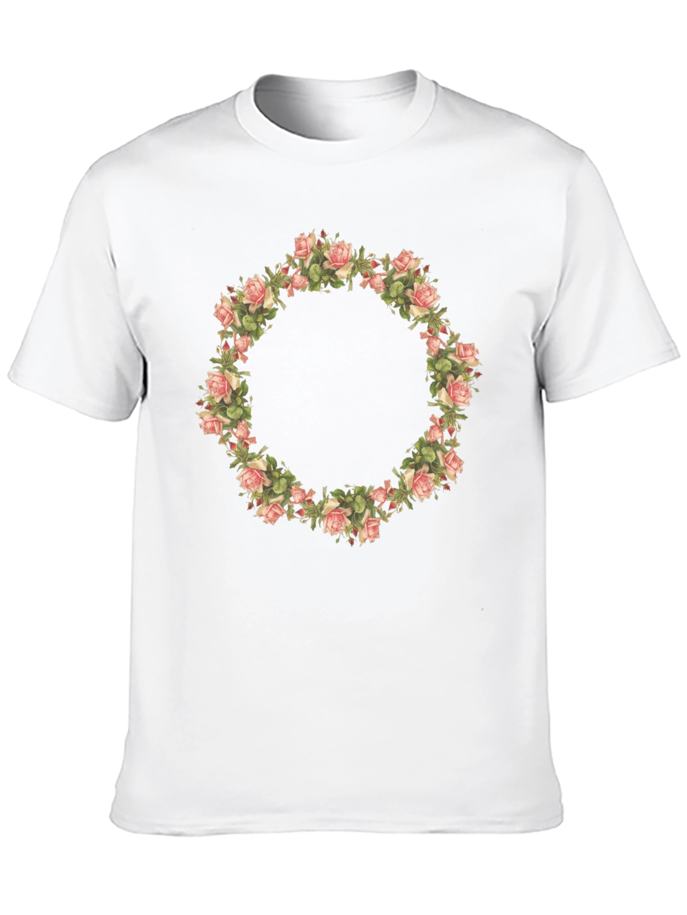 Floral Wreath Graphic Tee - Black
