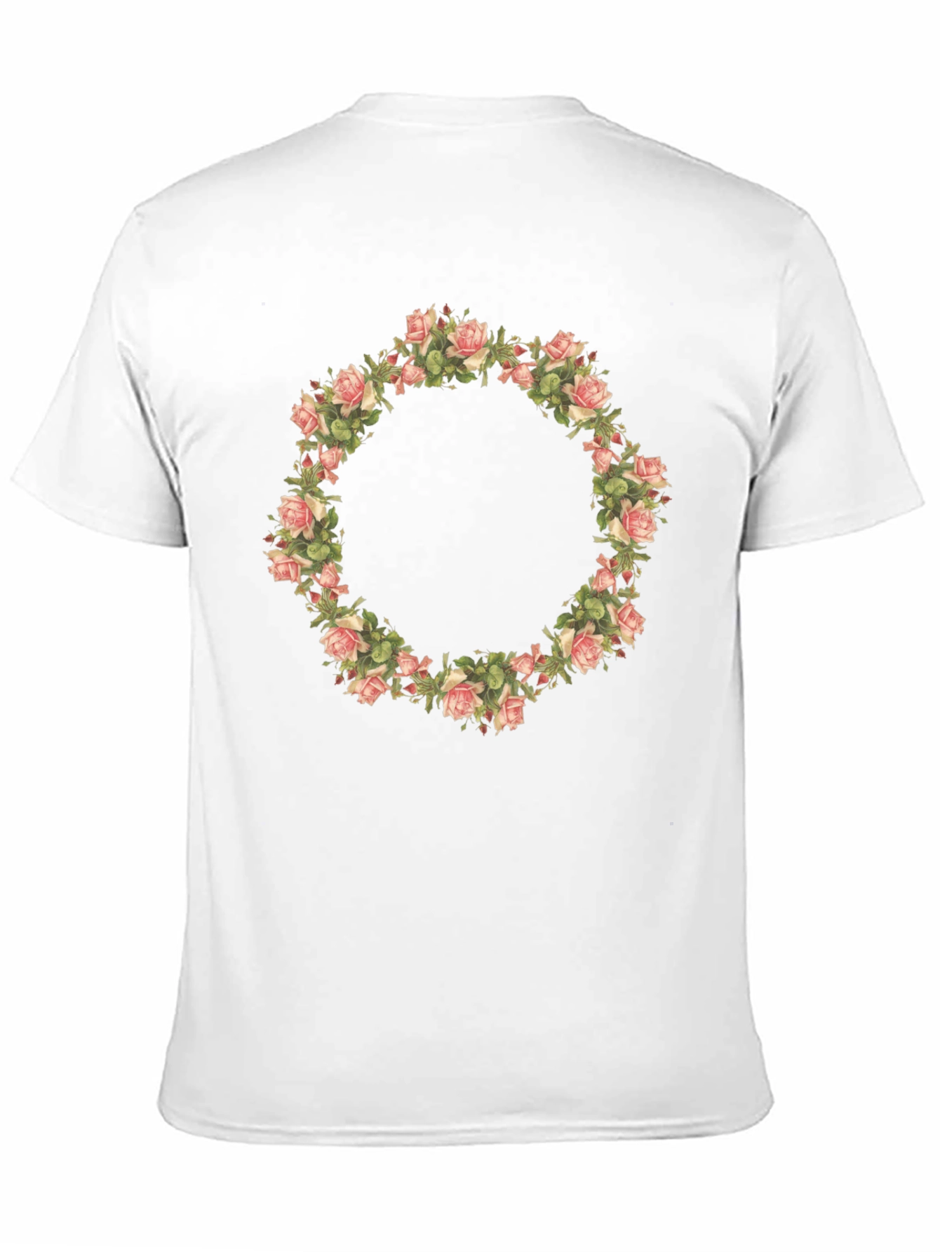 Floral Wreath Graphic Tee - Black