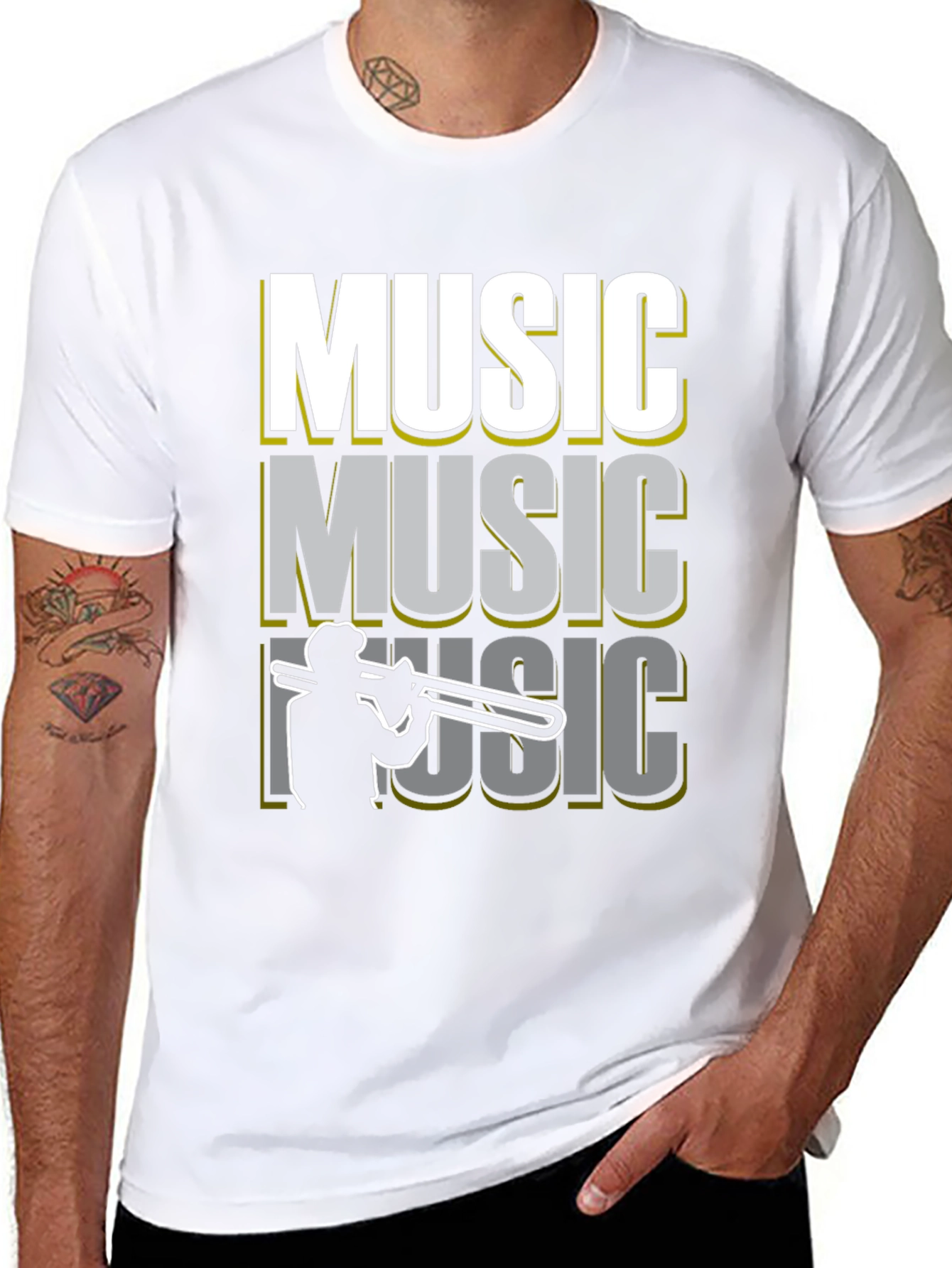 Cool Music Trombone Graphic T-Shirt