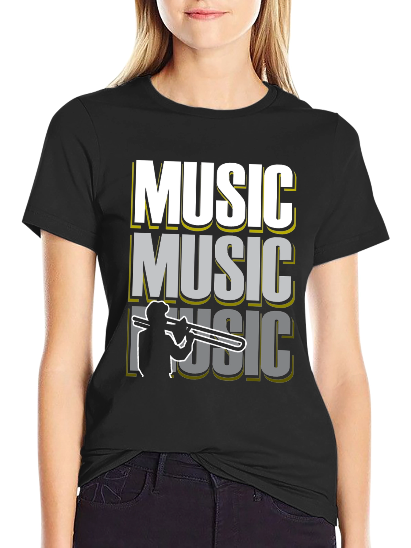 Cool Music Trombone Graphic T-Shirt