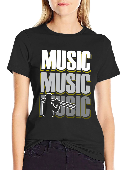 Cool Music Trombone Graphic T-Shirt