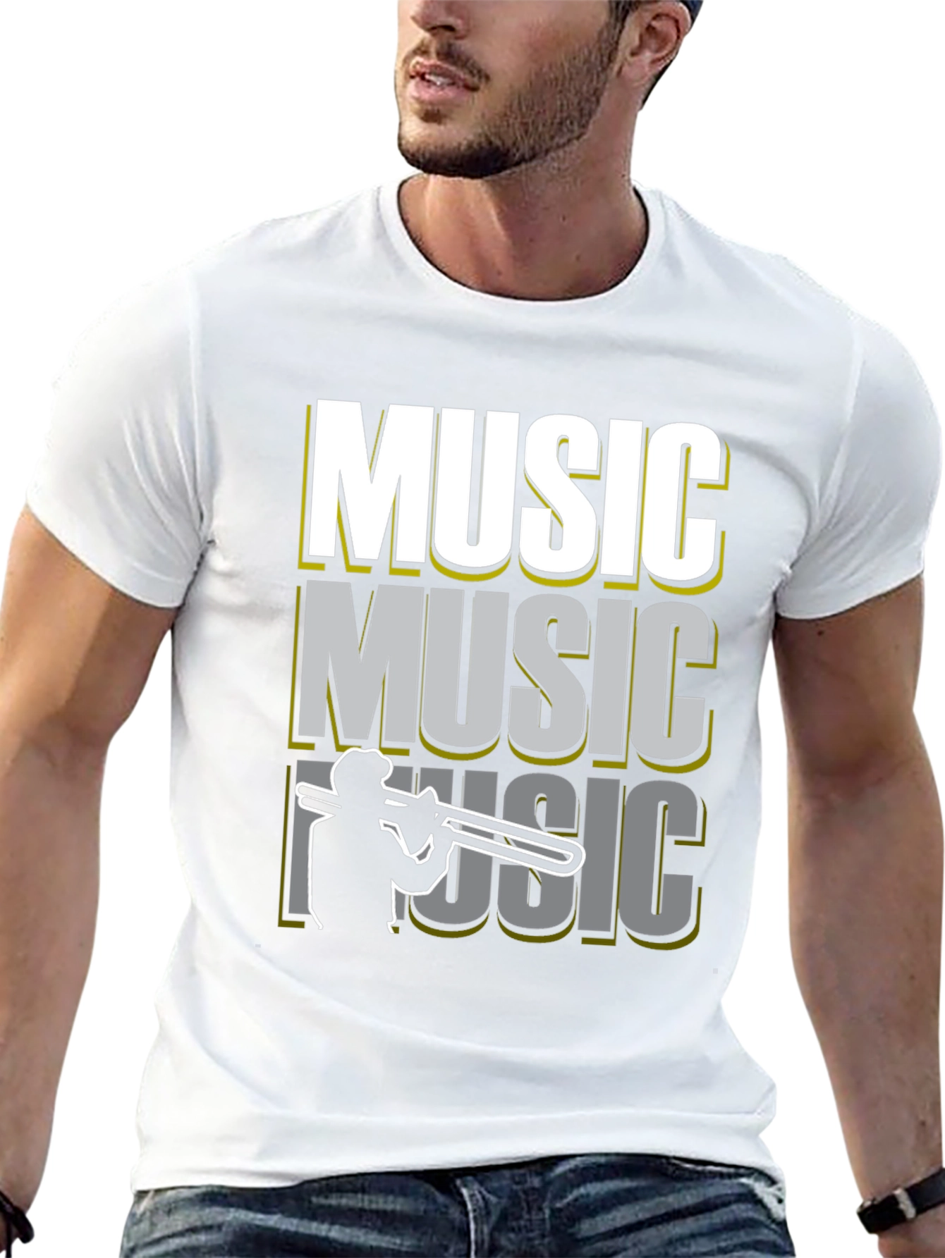 Cool Music Trombone Graphic T-Shirt