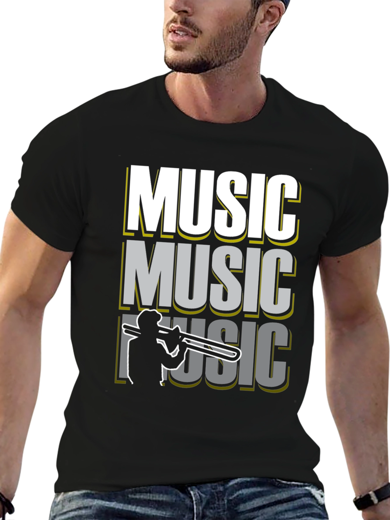 Cool Music Trombone Graphic T-Shirt