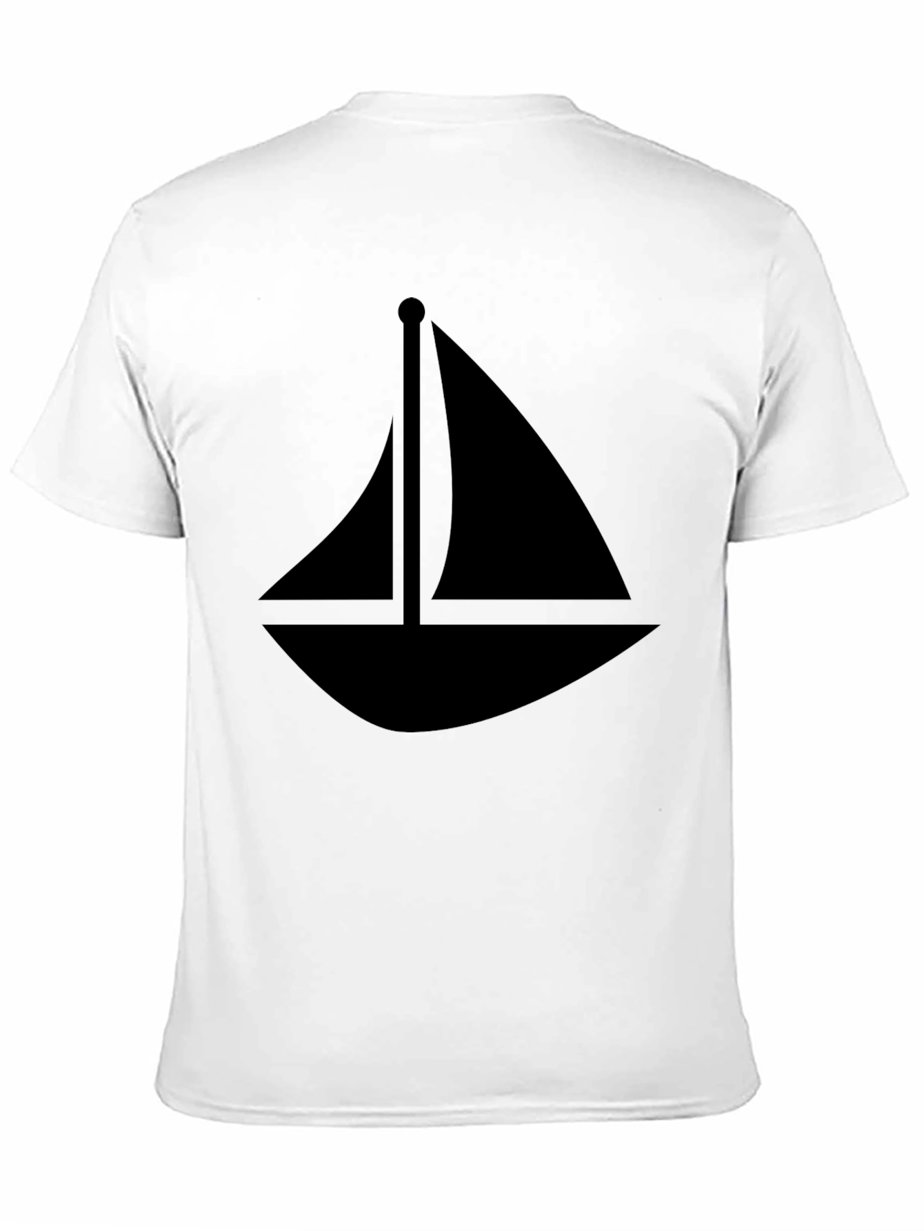 Sailboat Graphic Tee - Black Cotton T-Shirt