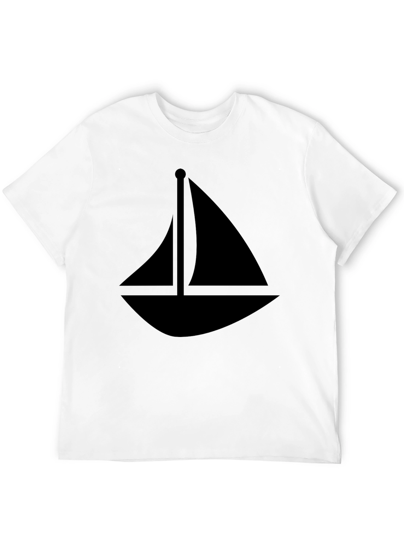 Sailboat Graphic Tee - Black Cotton T-Shirt