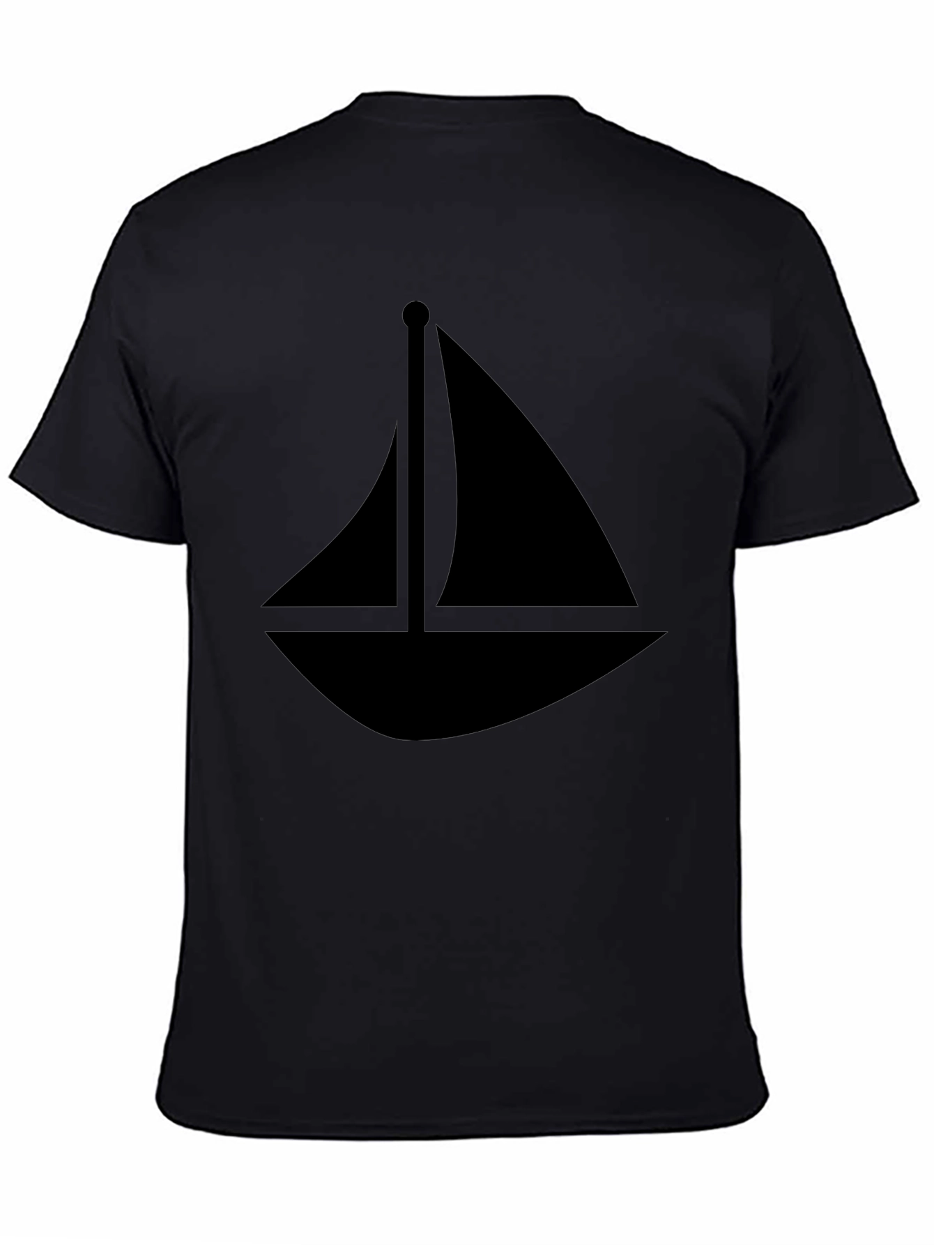 Sailboat Graphic Tee - Black Cotton T-Shirt