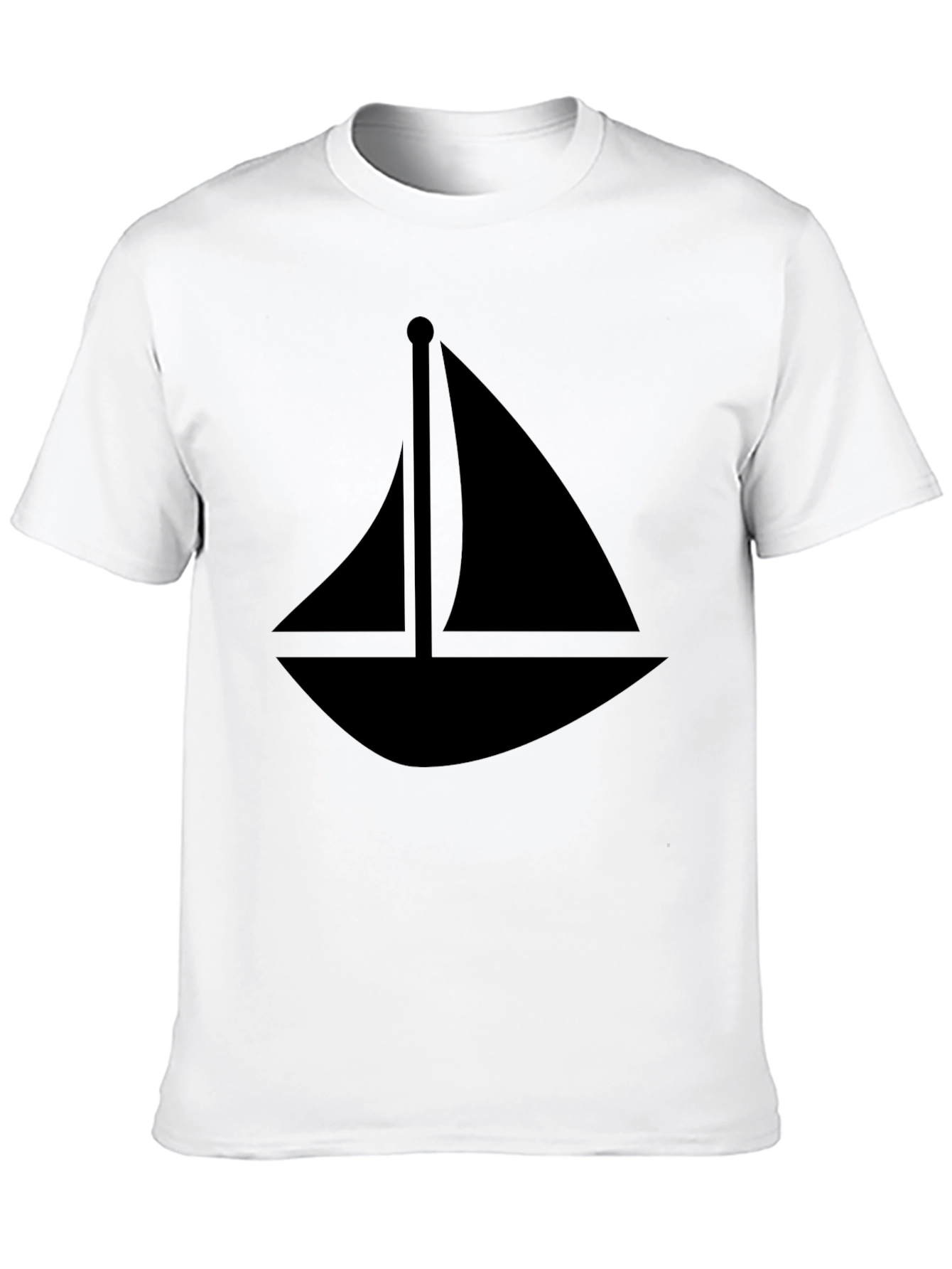 Sailboat Graphic Tee - Black Cotton T-Shirt