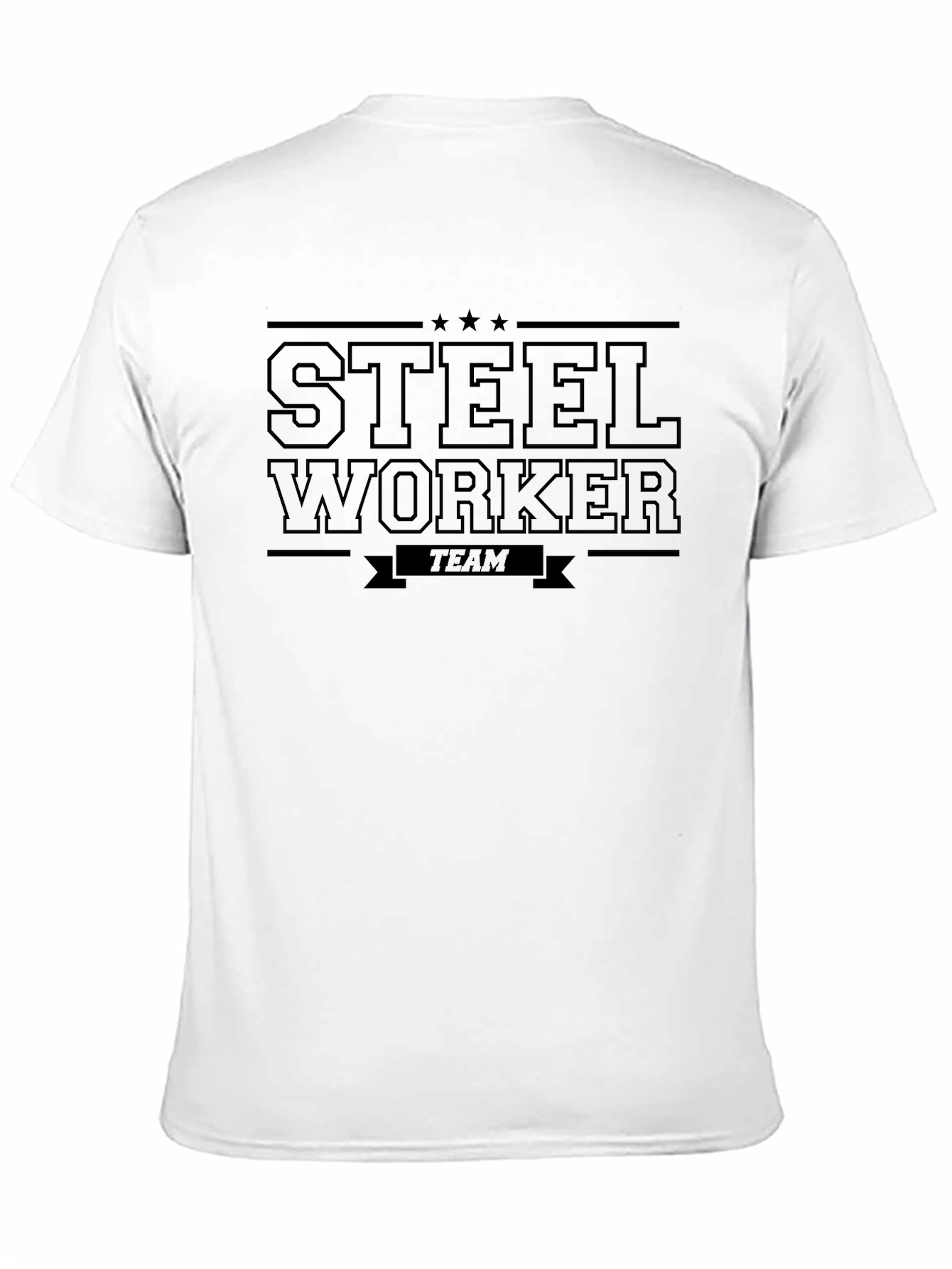 Steel Worker Team T-Shirt - Classic Black Design