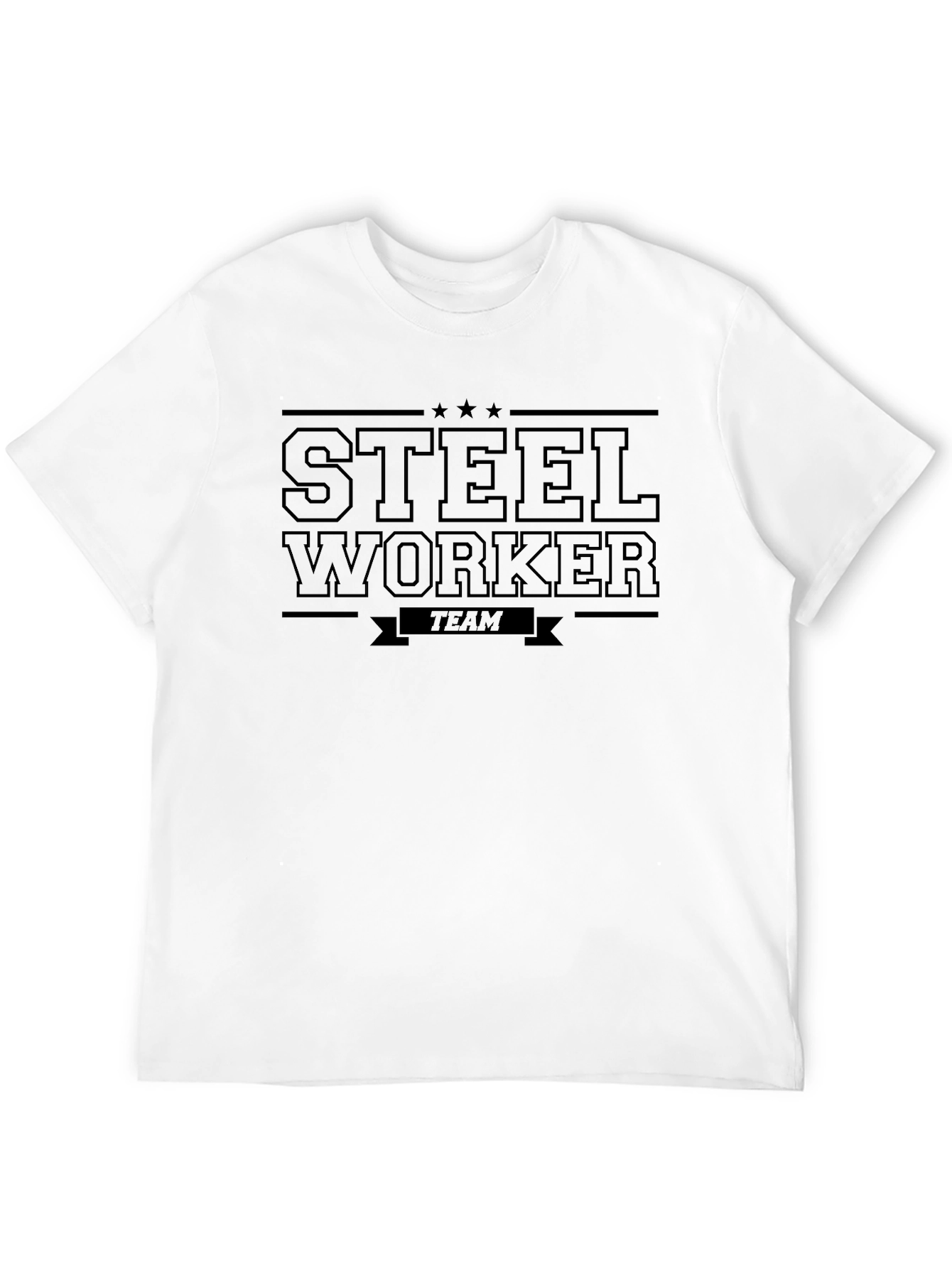 Steel Worker Team T-Shirt - Classic Black Design
