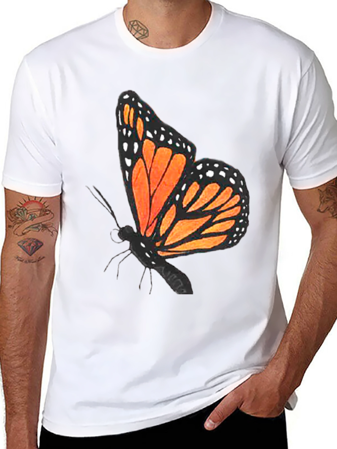 Butterfly Graphic T-Shirt - Black Casual Tee