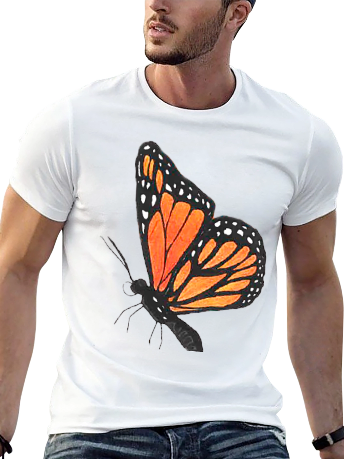 Butterfly Graphic T-Shirt - Black Casual Tee