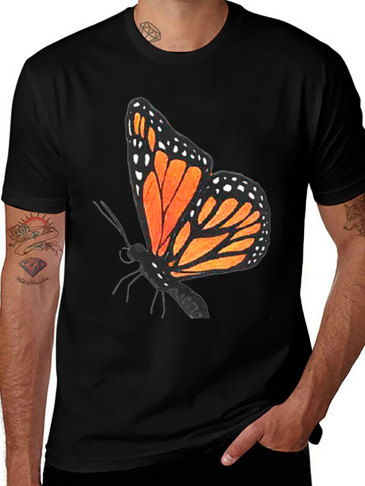 Butterfly Graphic T-Shirt - Black Casual Tee