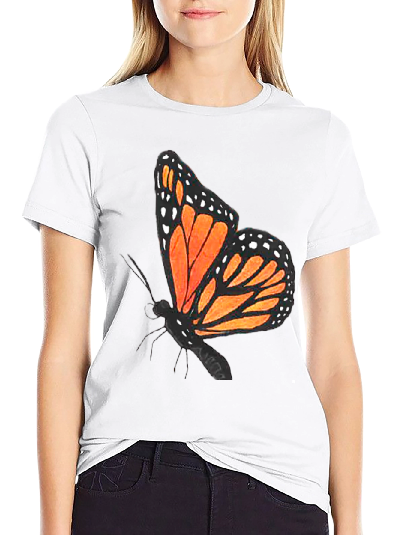 Butterfly Graphic T-Shirt - Black Casual Tee
