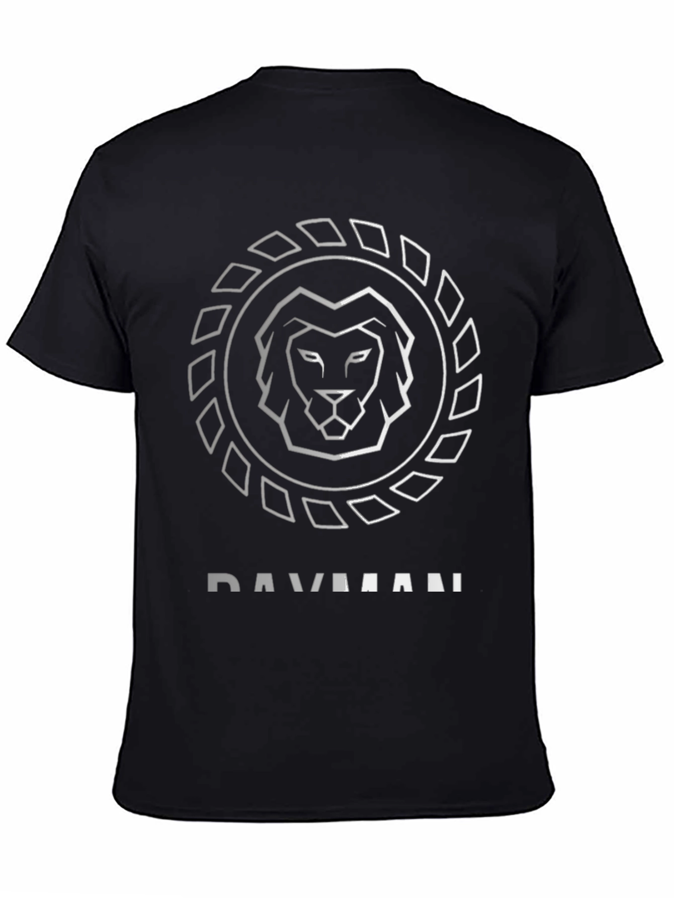 Geometric Lion Graphic Black T-Shirt