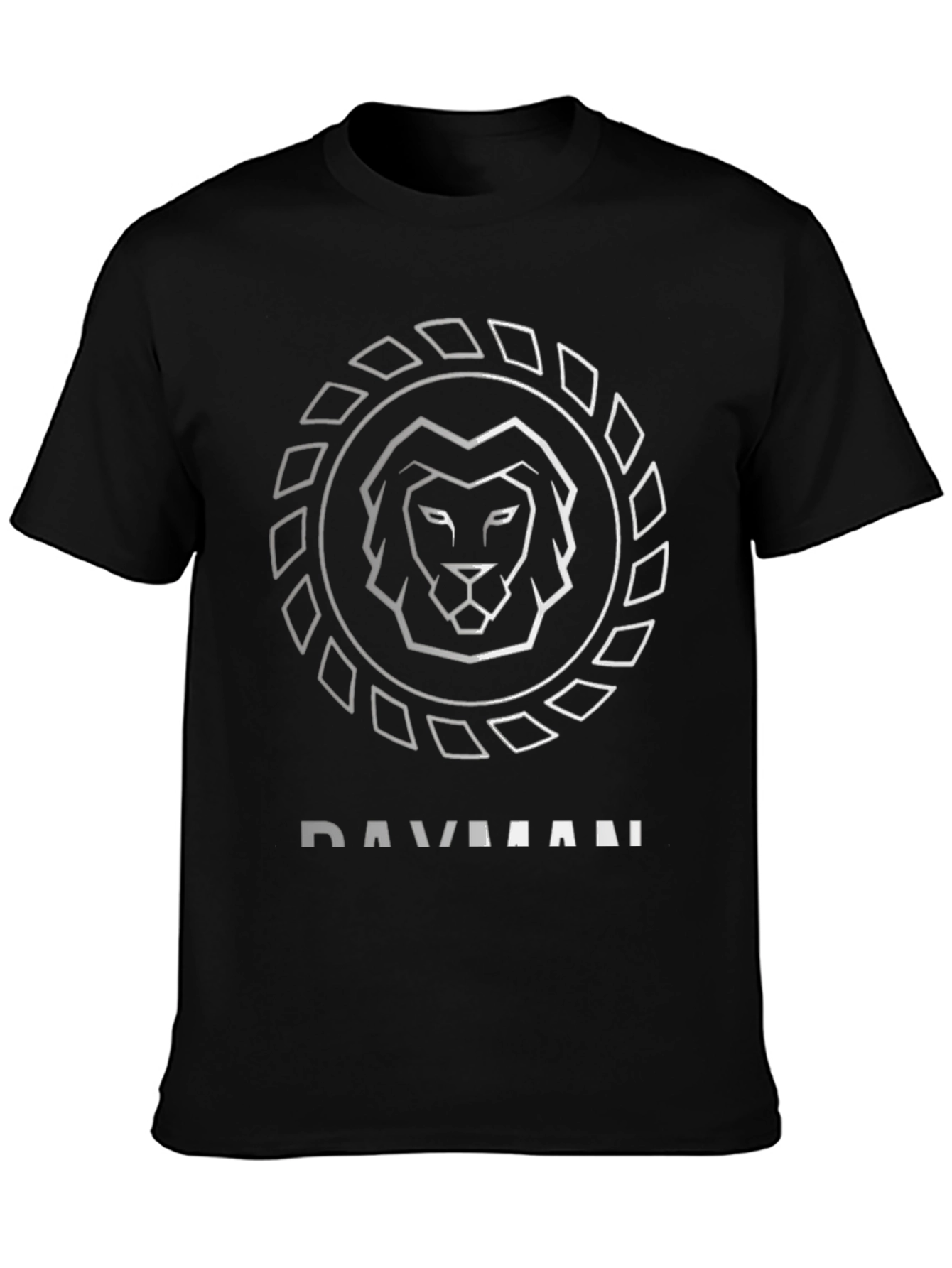 Geometric Lion Graphic Black T-Shirt