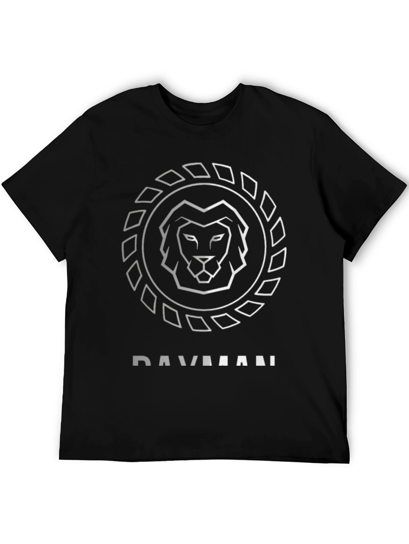Geometric Lion Graphic Black T-Shirt