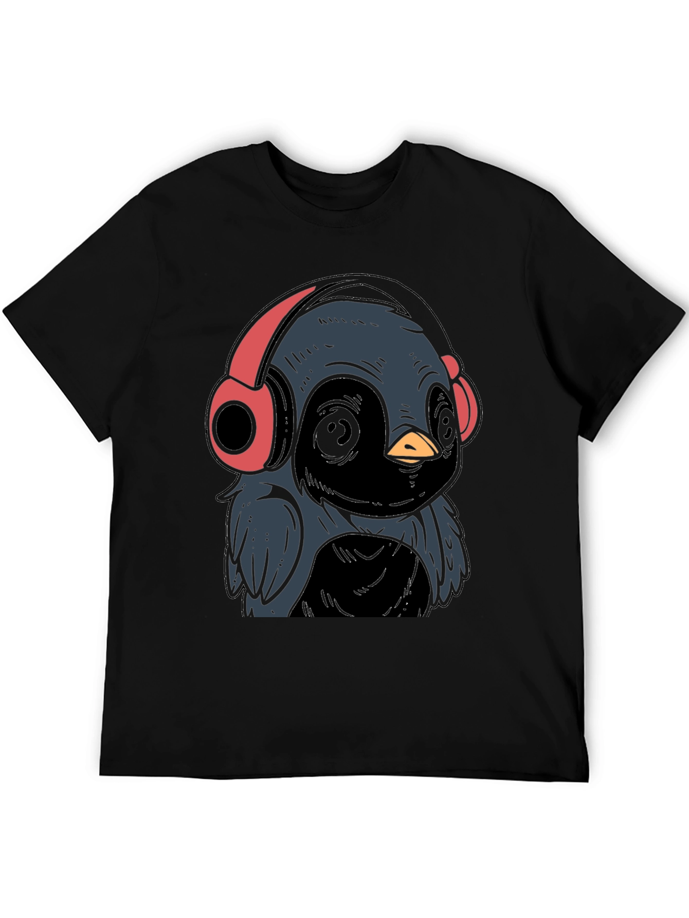 Cool Bird with Headphones Graphic Tee