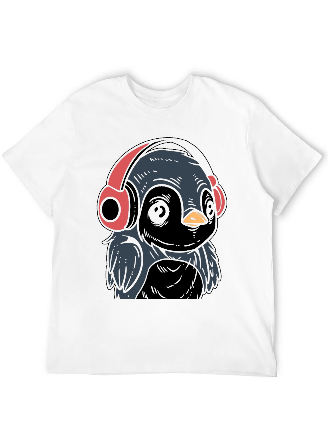 Cool Bird with Headphones Graphic Tee