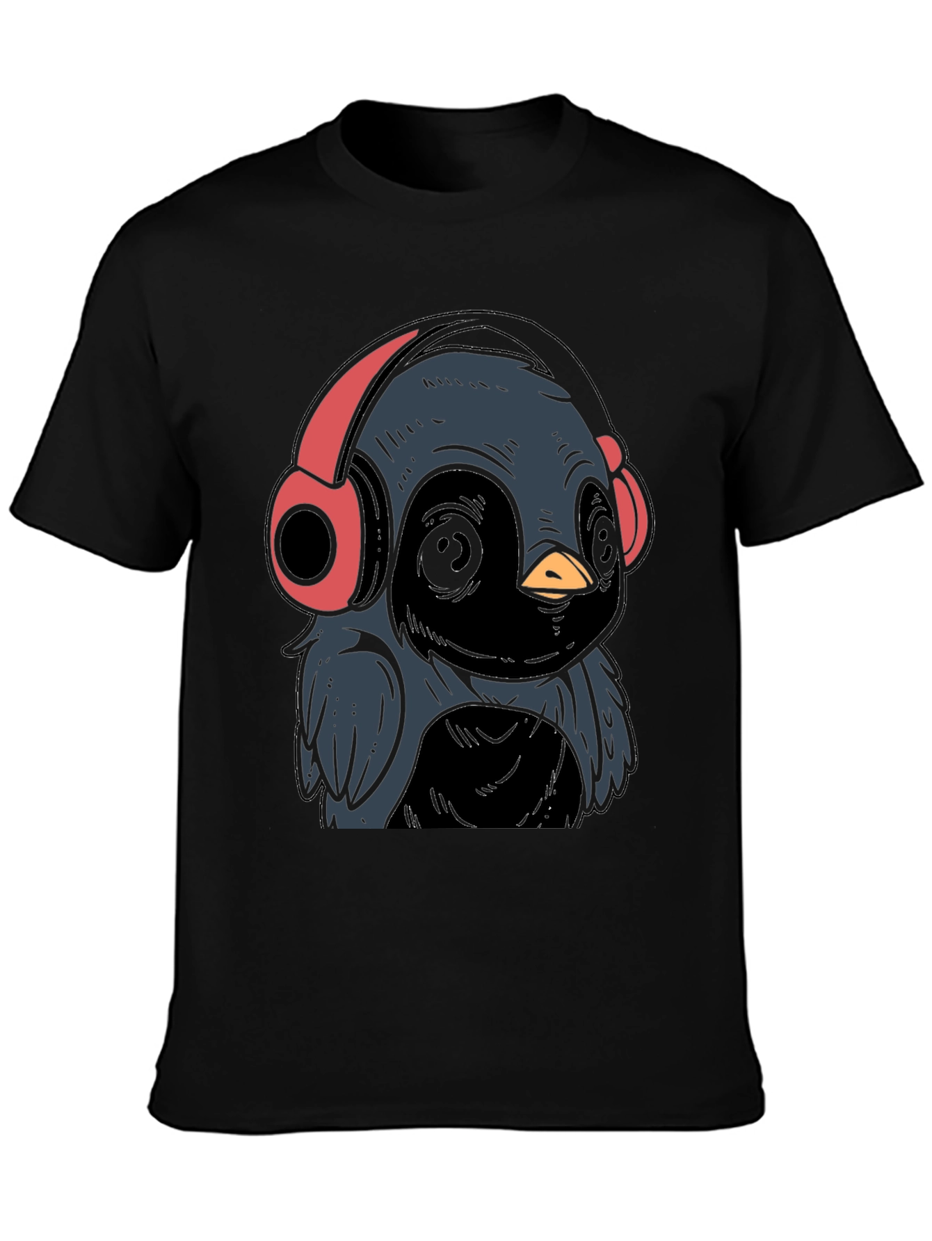 Cool Bird with Headphones Graphic Tee