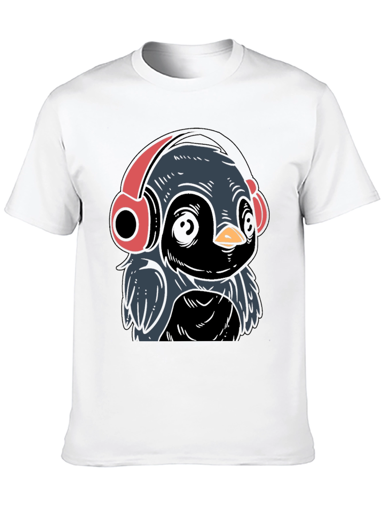 Cool Bird with Headphones Graphic Tee