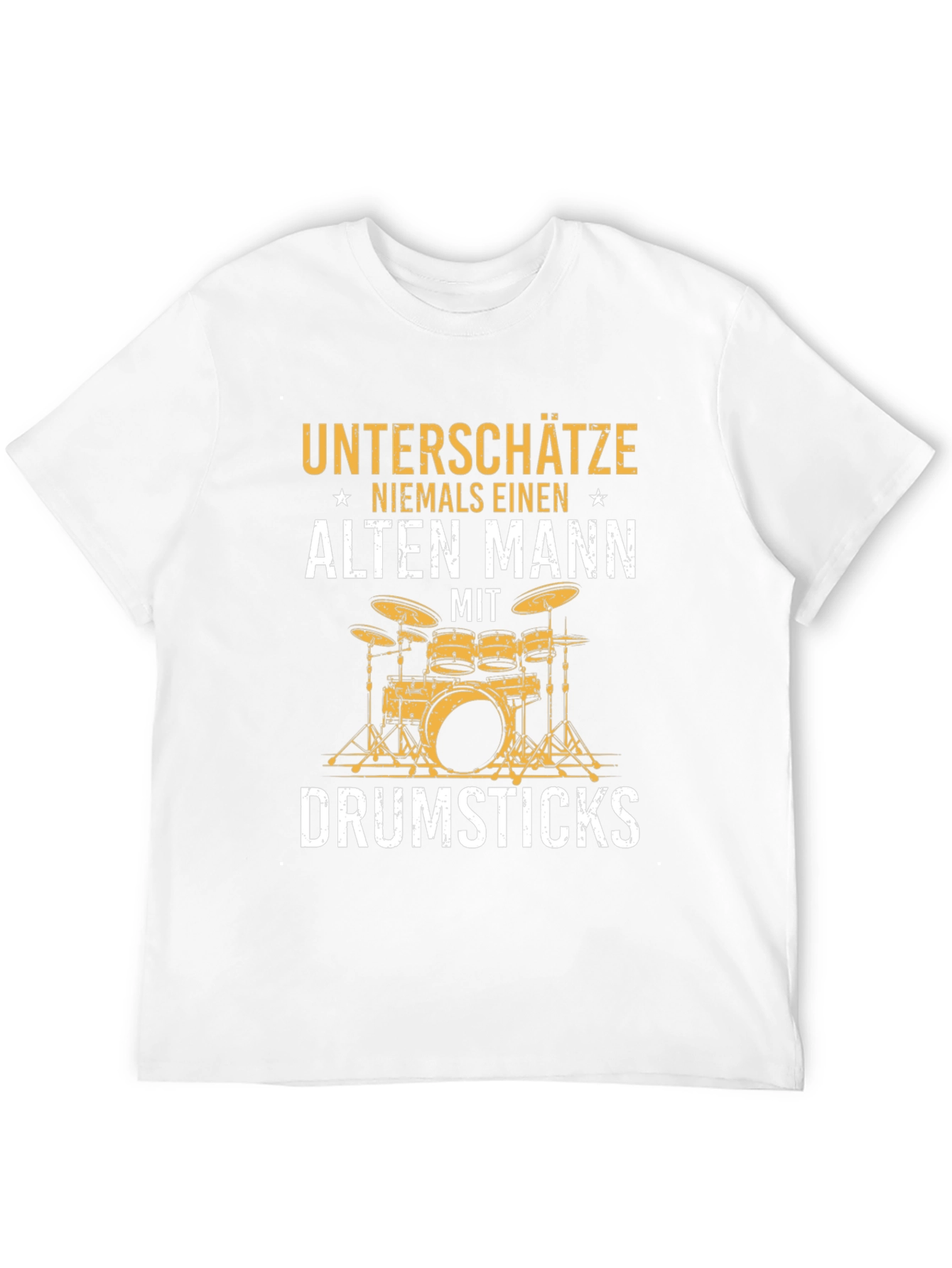 Drummer Dad T-Shirt - Alten Mann Drumsticks
