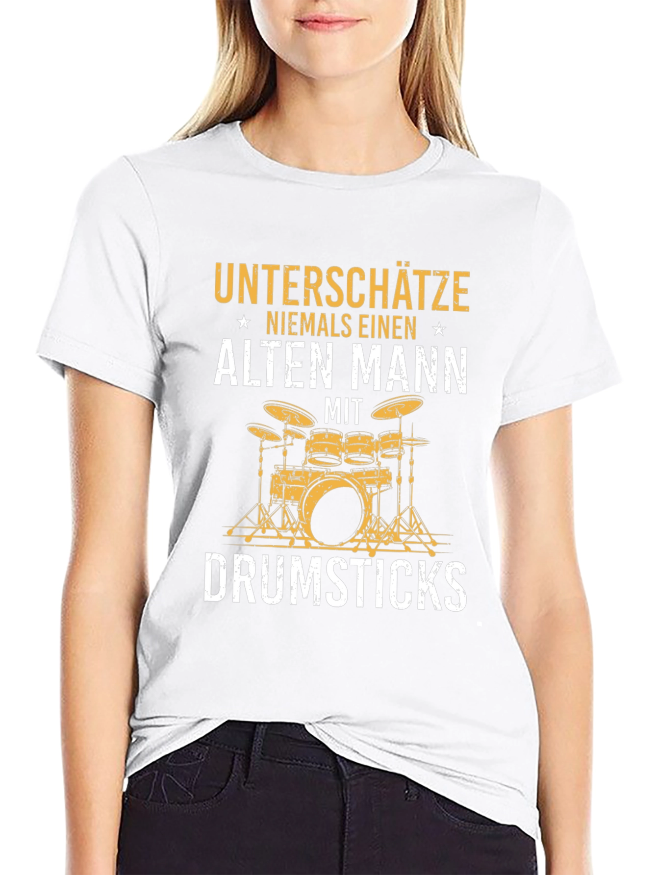 Drummer Dad T-Shirt - Alten Mann Drumsticks