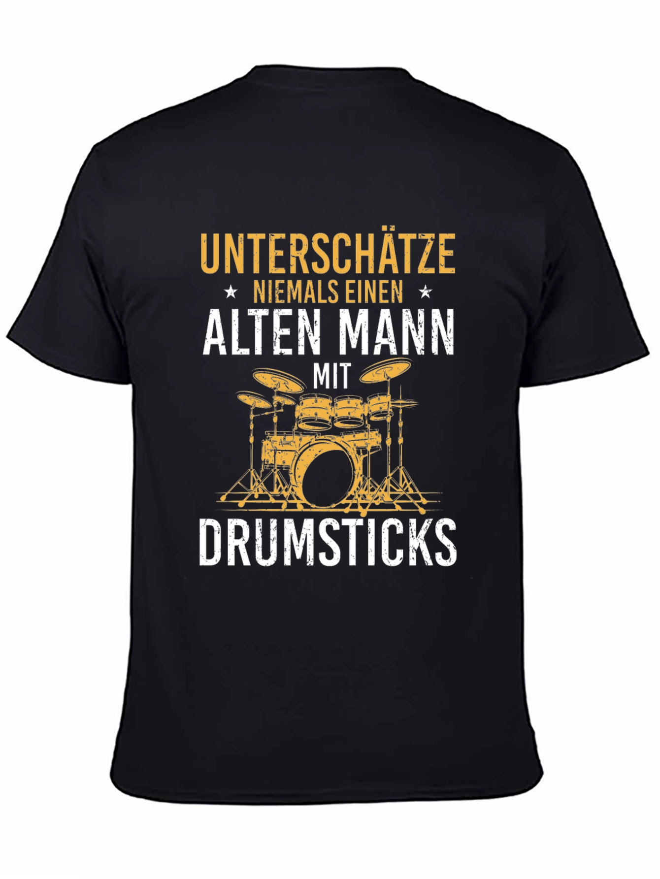 Drummer Dad T-Shirt - Alten Mann Drumsticks