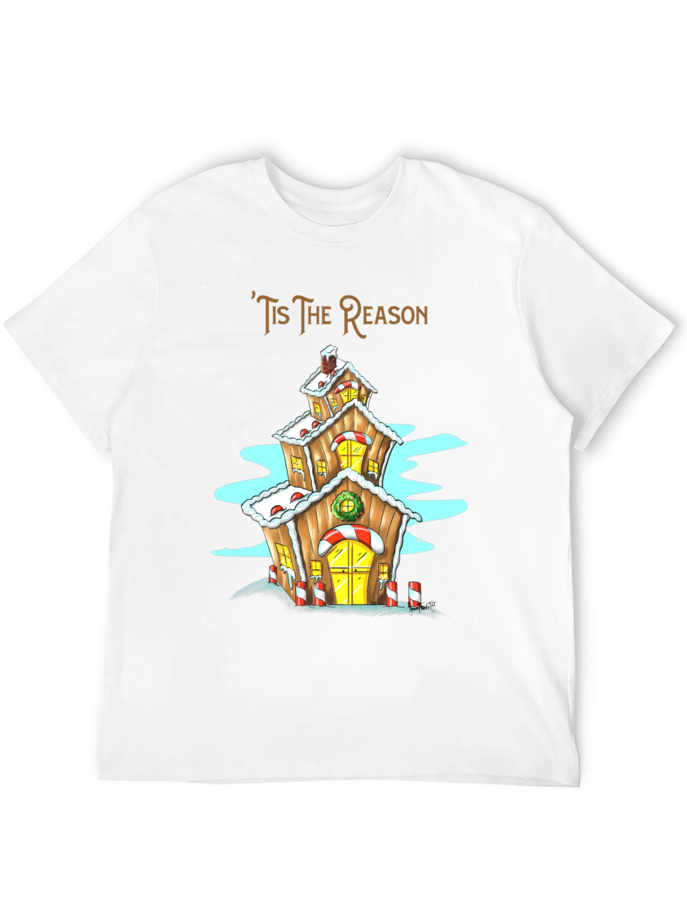 Tis The Reason Christmas Gingerbread House T-Shirt
