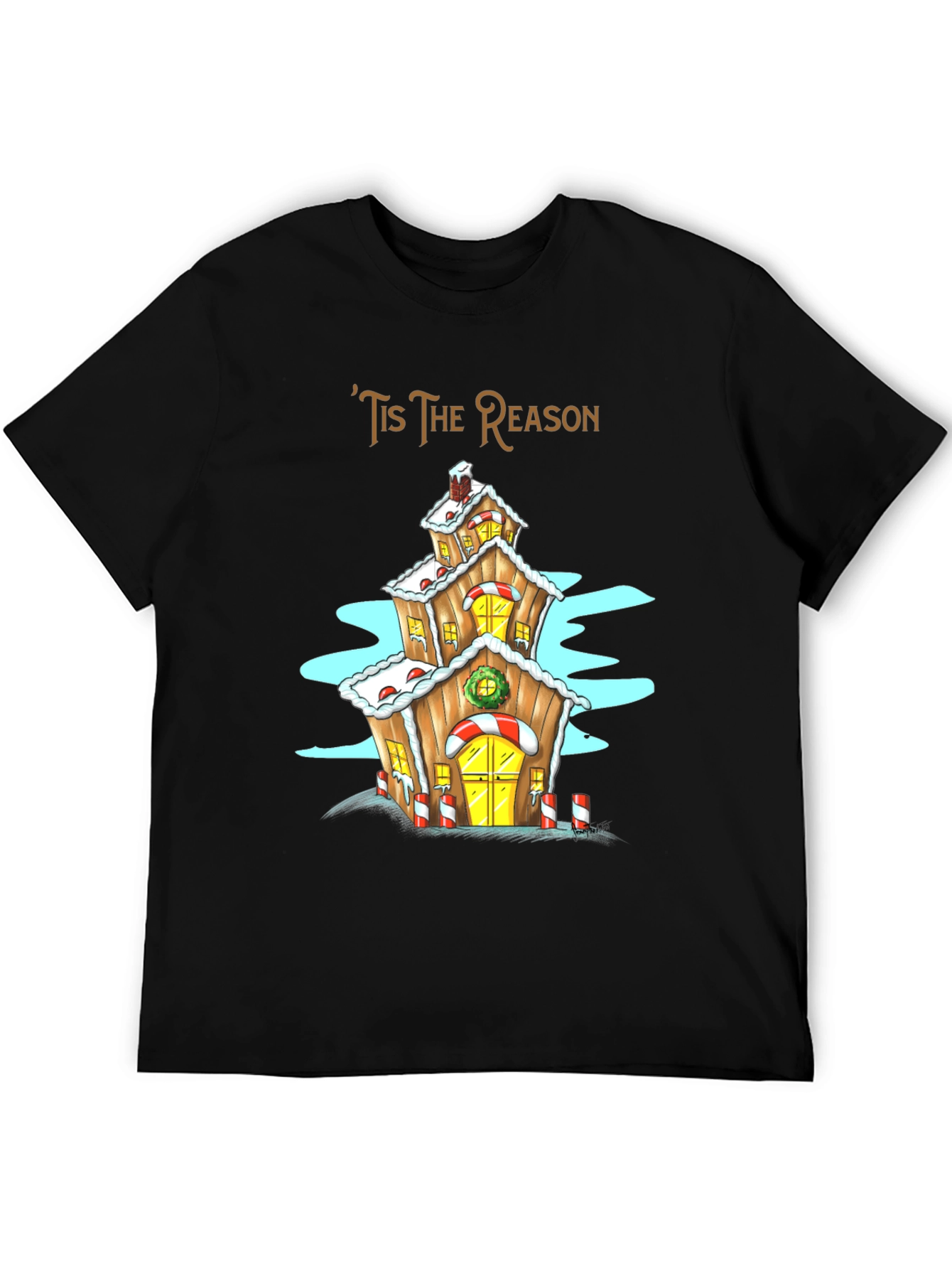 Tis The Reason Christmas Gingerbread House T-Shirt