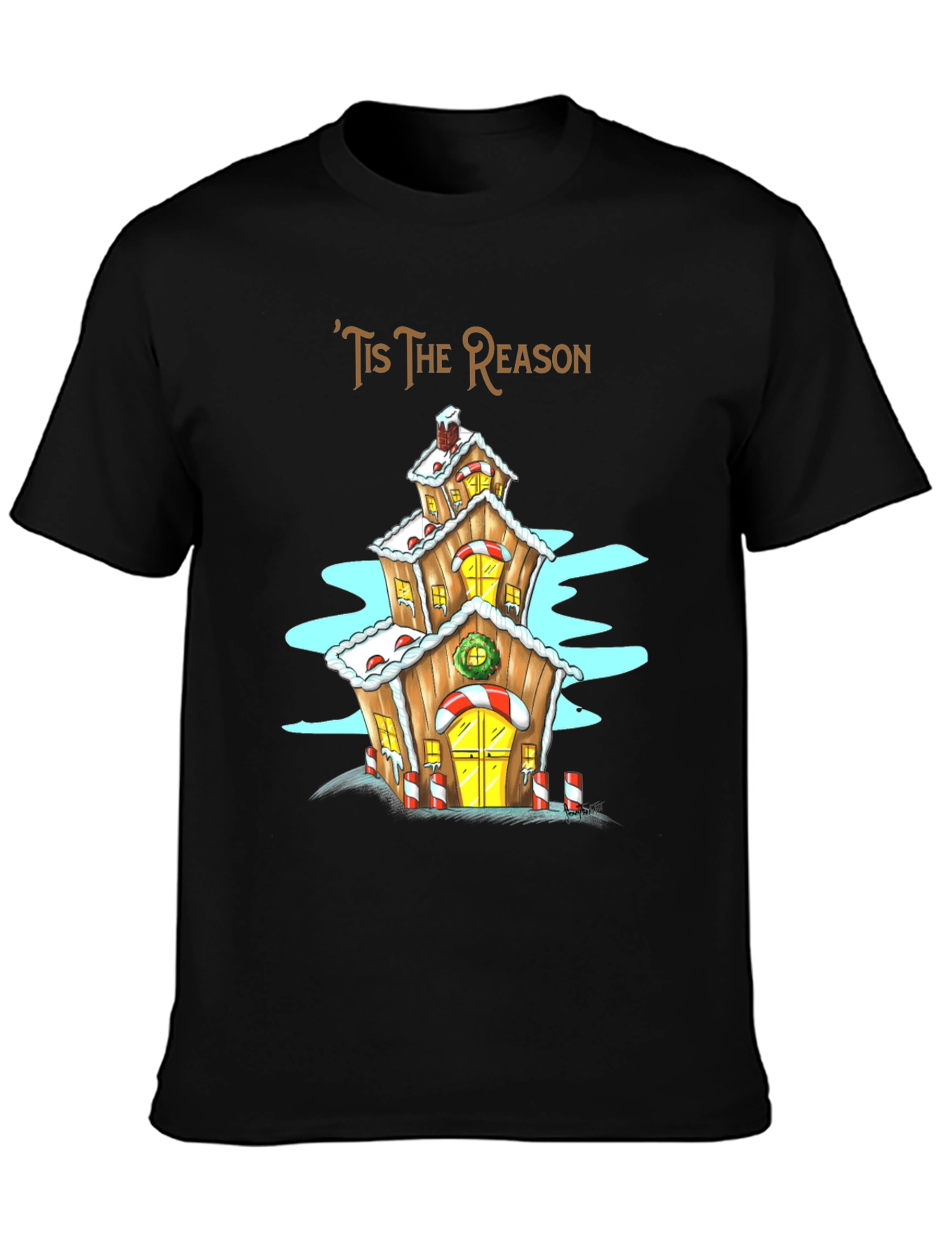 Tis The Reason Christmas Gingerbread House T-Shirt