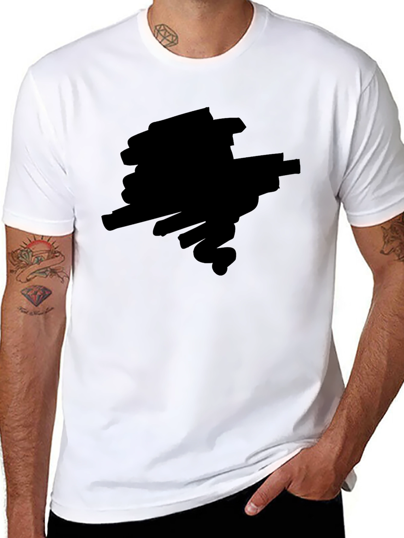 Mens Black Casual Short Sleeve T-Shirt