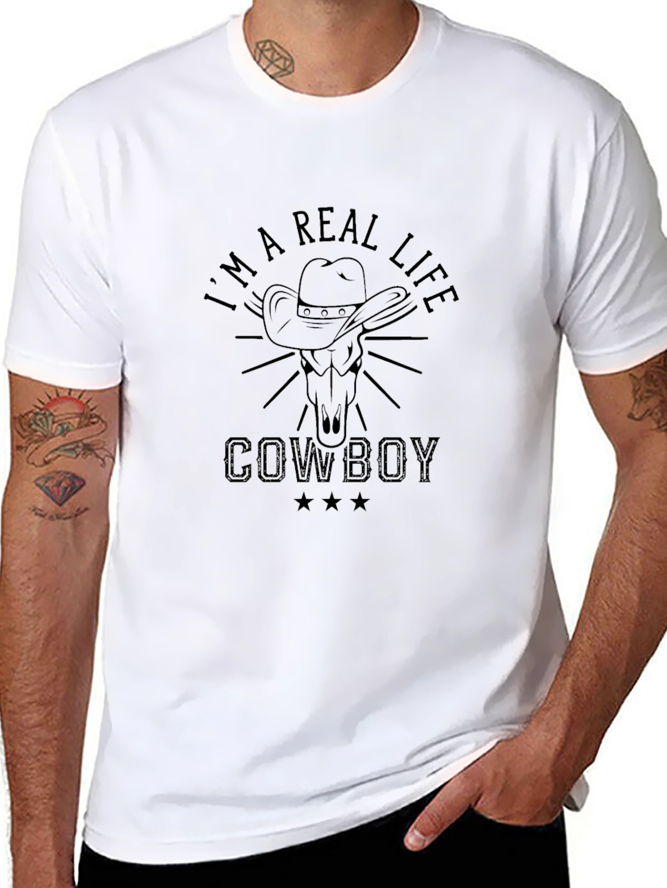 Real Life Cowboy Graphic Tee - Black