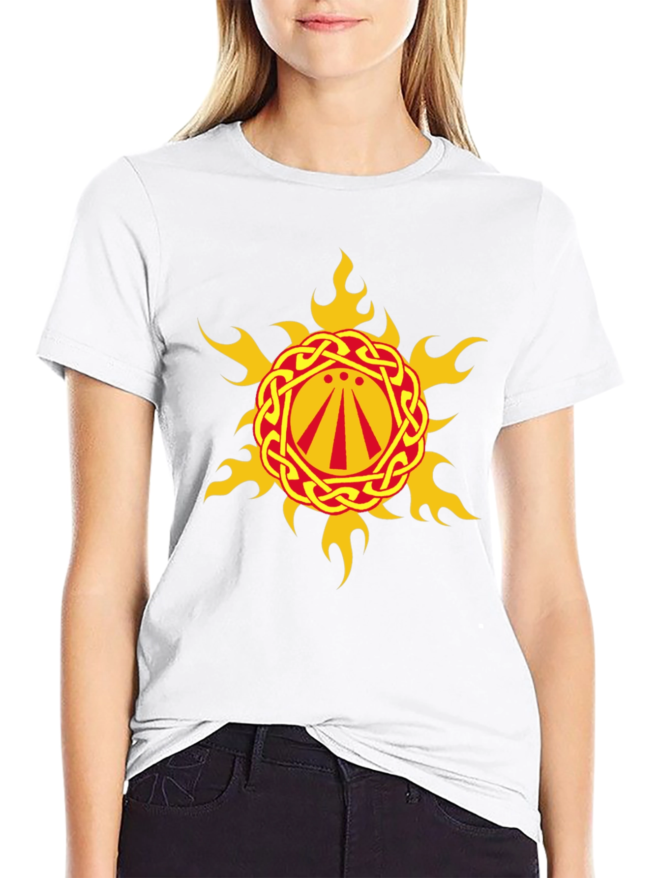 Celtic Sun Symbol Graphic Black T-Shirt