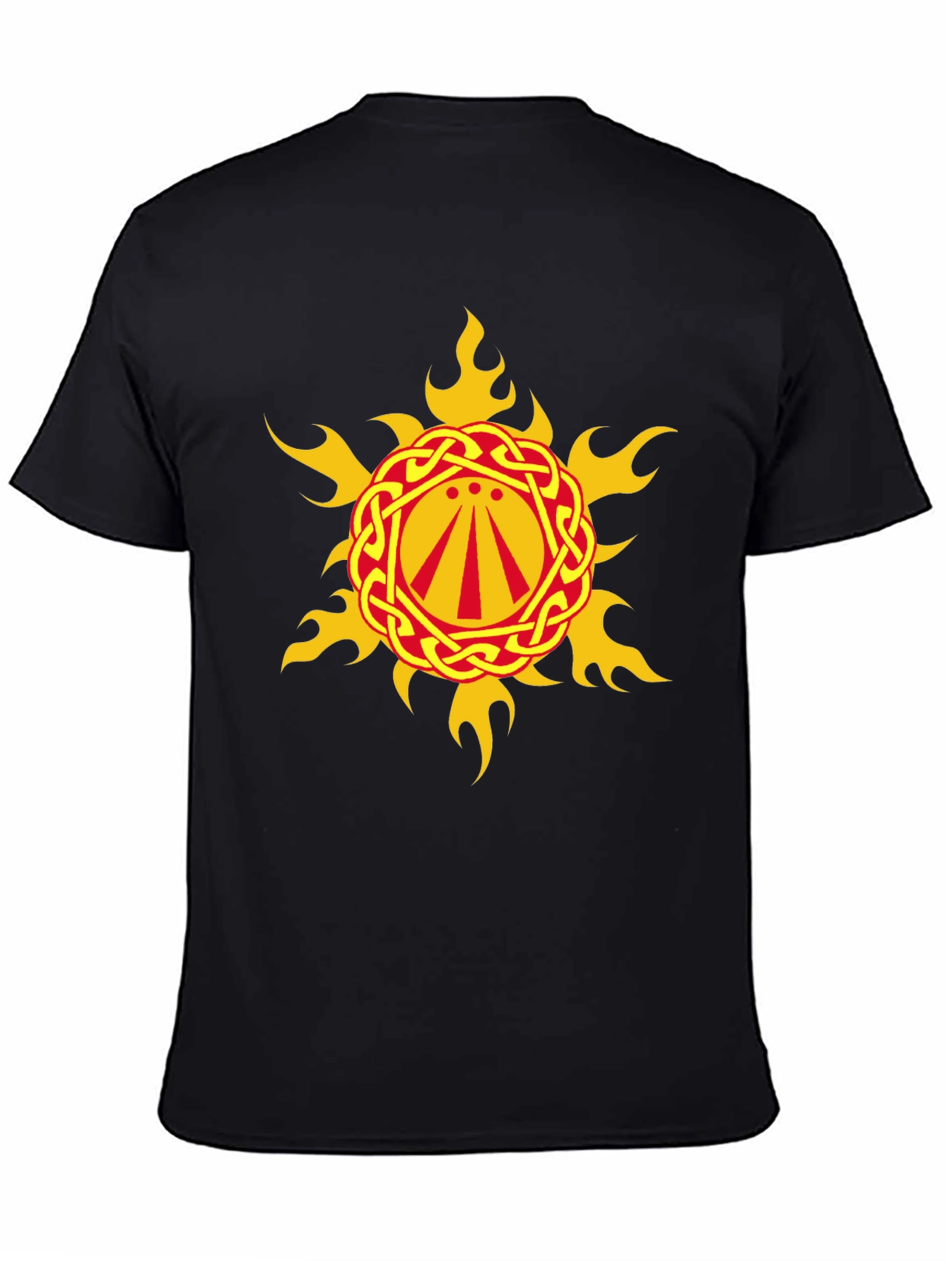 Celtic Sun Symbol Graphic Black T-Shirt
