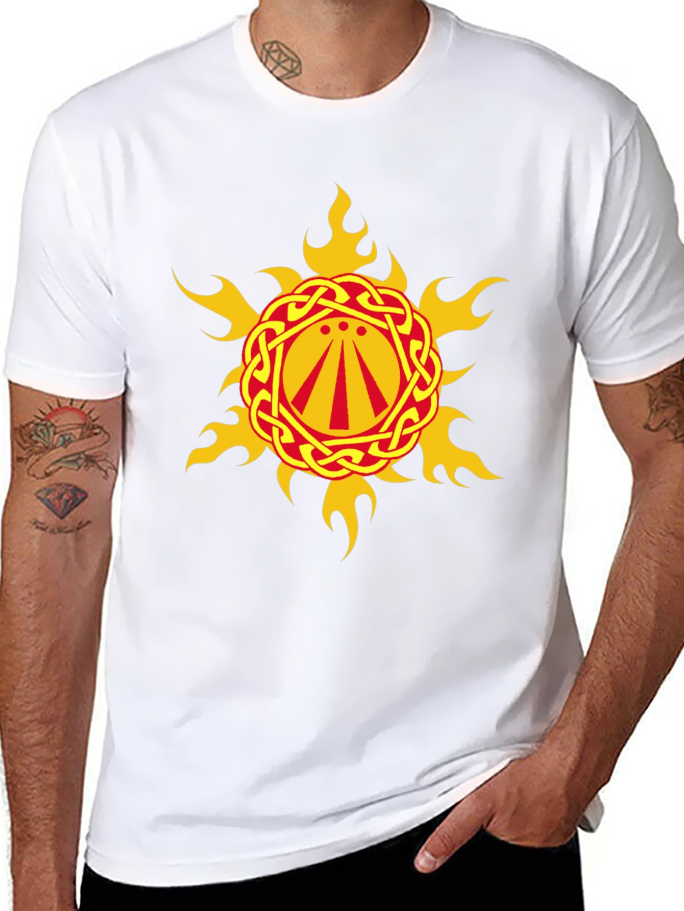 Celtic Sun Symbol Graphic Black T-Shirt