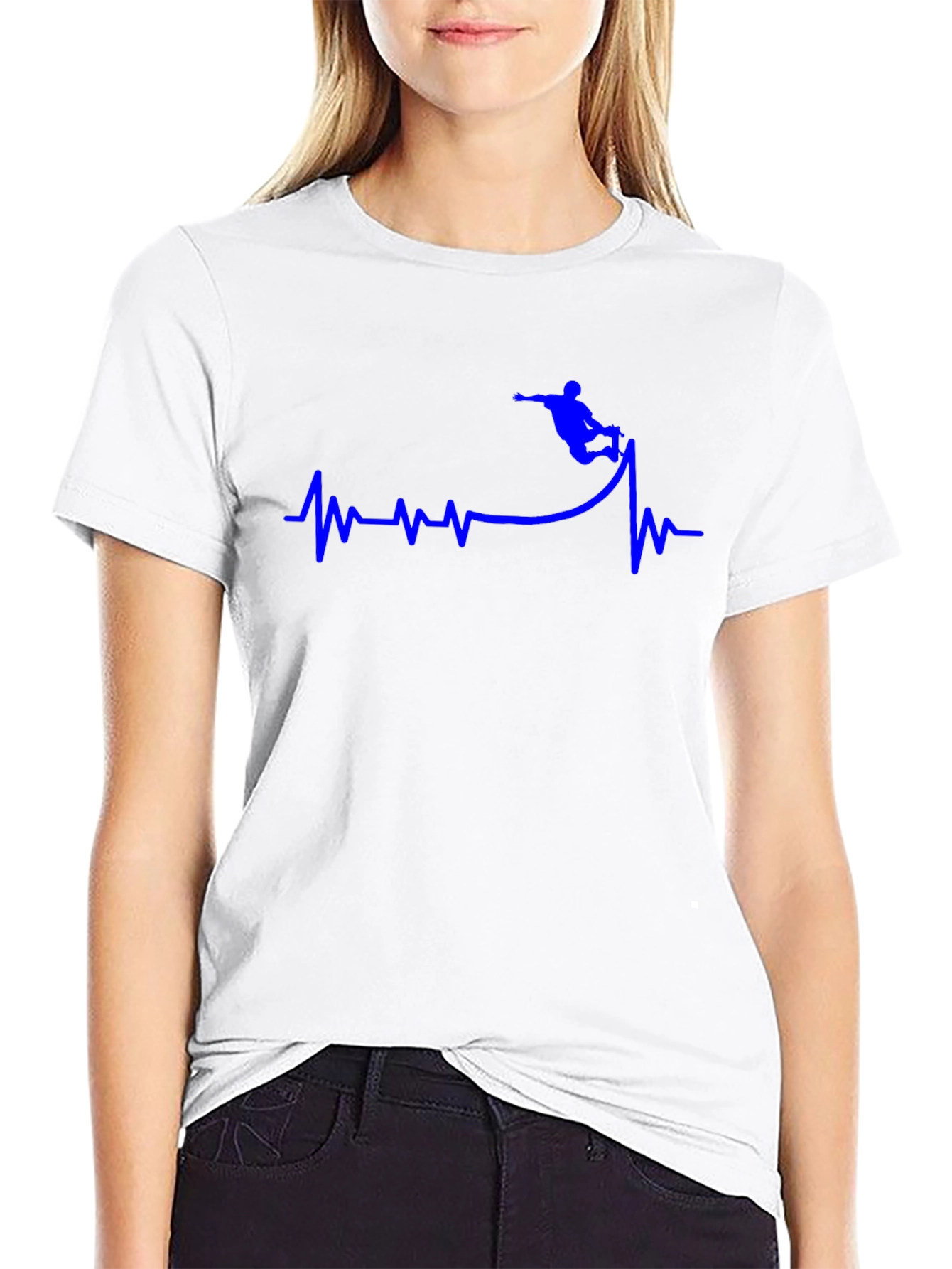 Snowboard Heartbeat T-Shirt - Black Graphic Tee