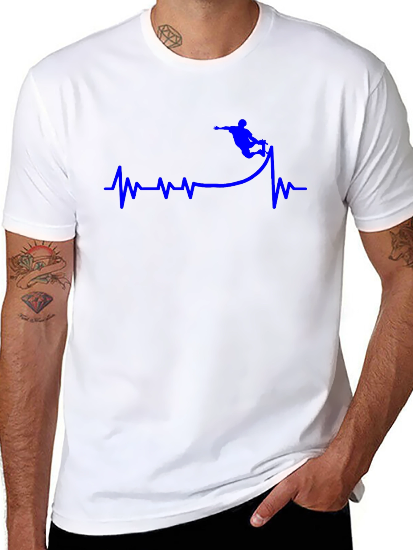 Snowboard Heartbeat T-Shirt - Black Graphic Tee