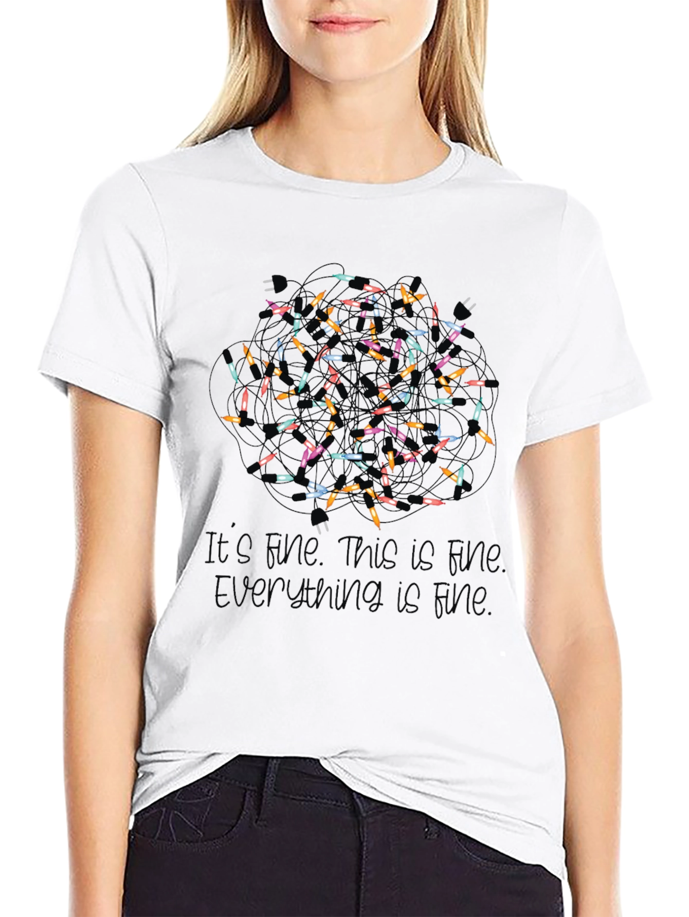 Its Fine Christmas Lights Graphic Tee