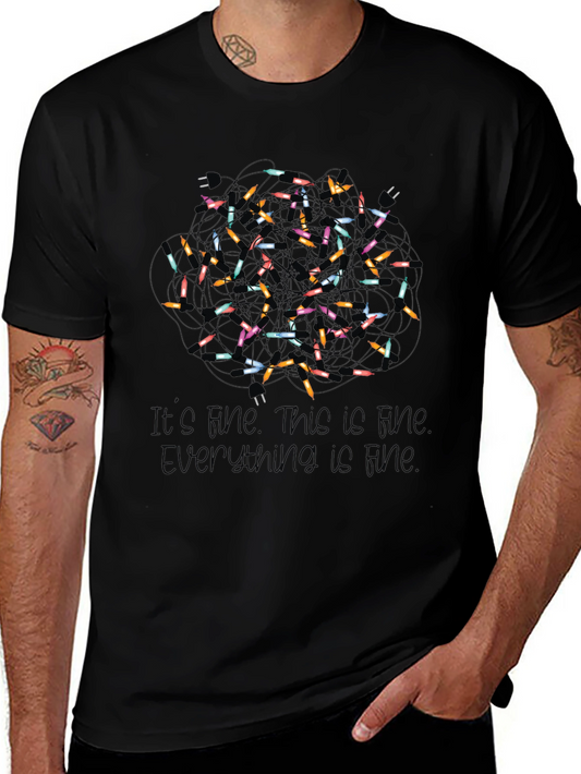 Its Fine Christmas Lights Graphic Tee