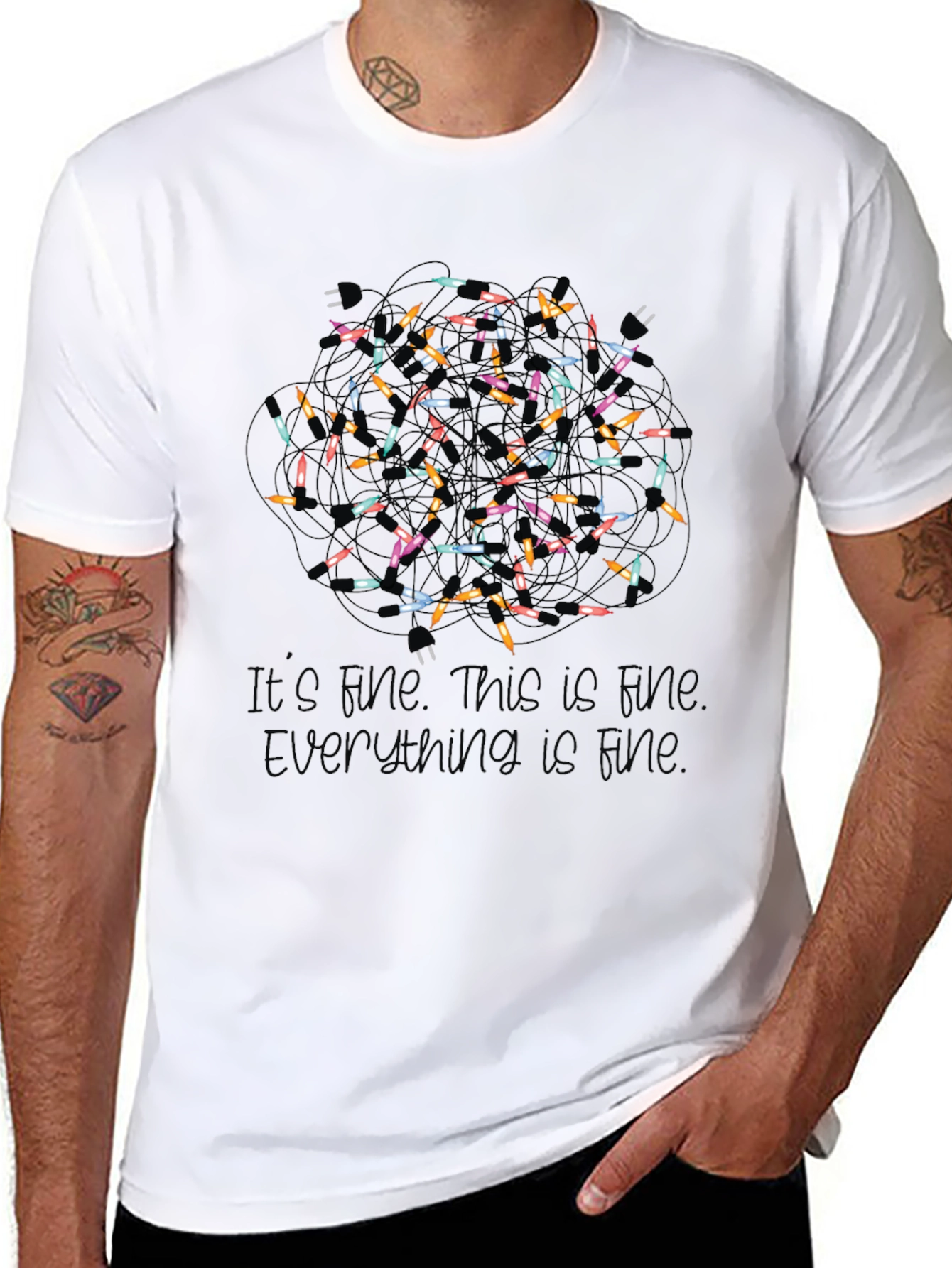 Its Fine Christmas Lights Graphic Tee