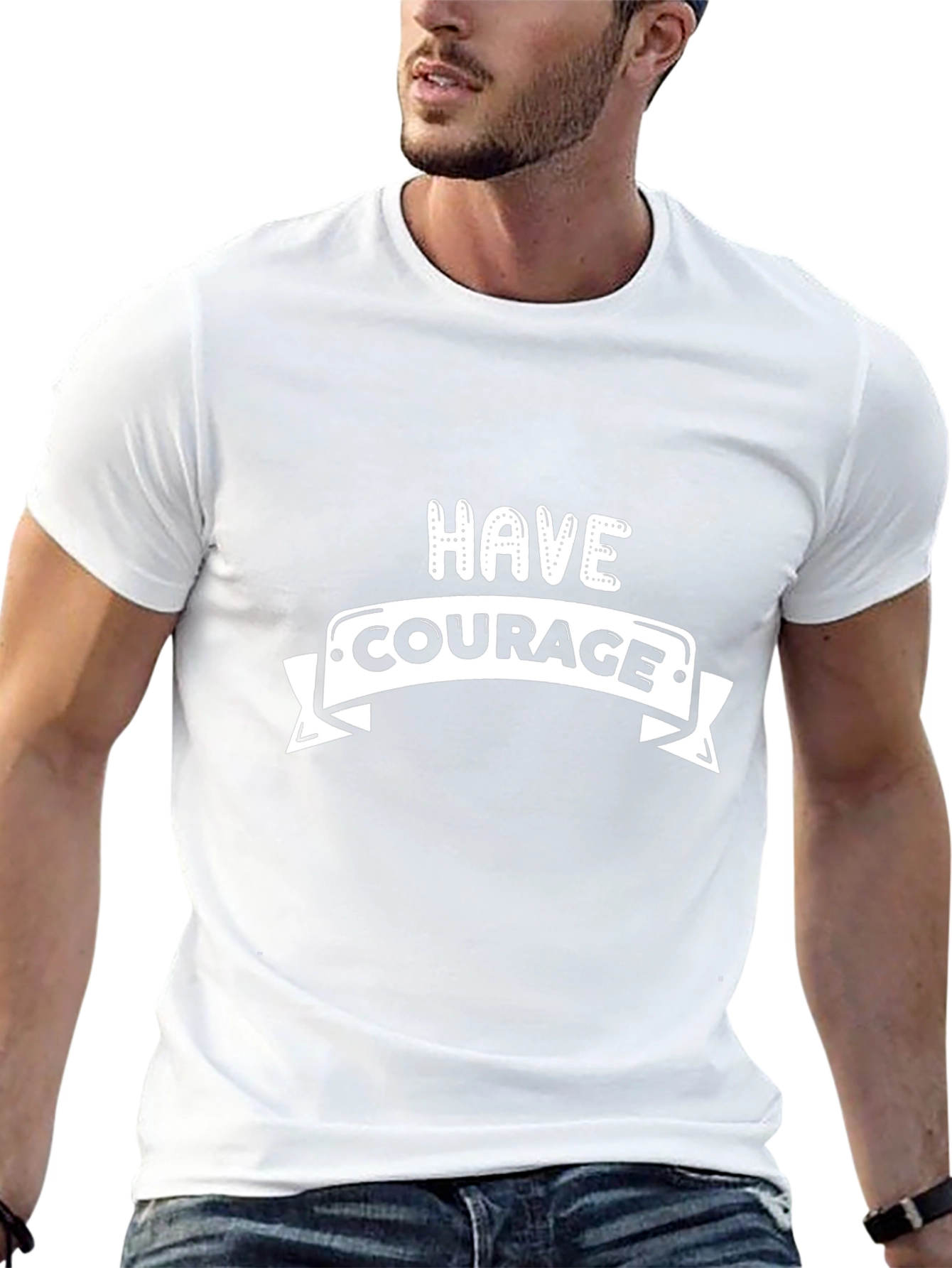 Have Courage Black Graphic T-Shirt